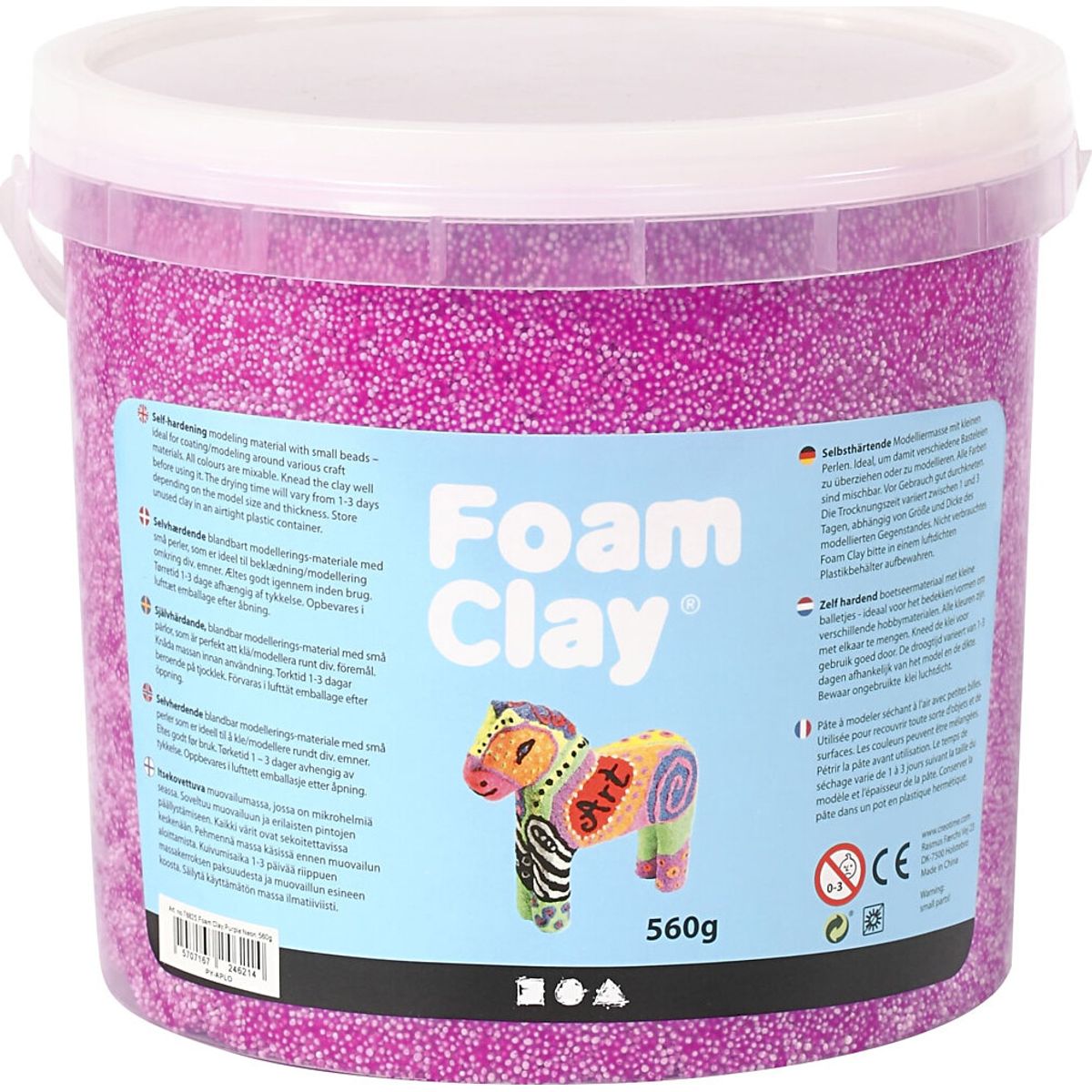 Foam Clay - Neon Lilla - Modellervoks I Spand - 560 G