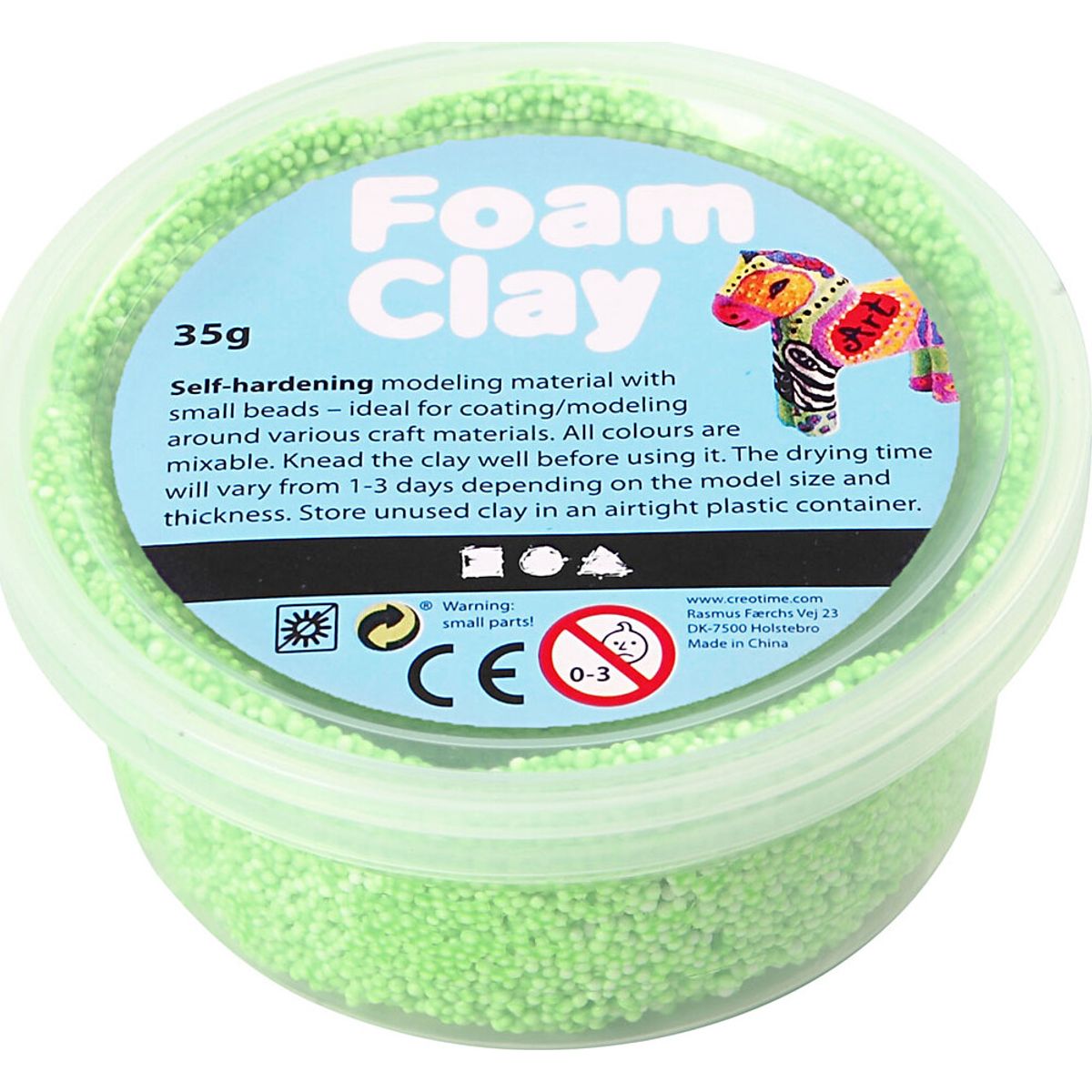 Foam Clay - Neon Grøn - Modellervoks - 35 G