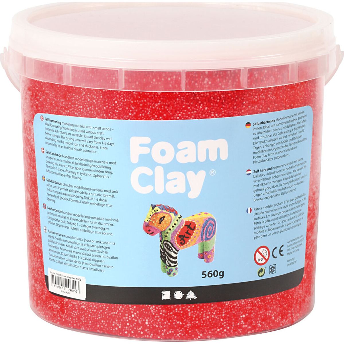 Foam Clay - Rød - Modellervoks I Spand - 560 G