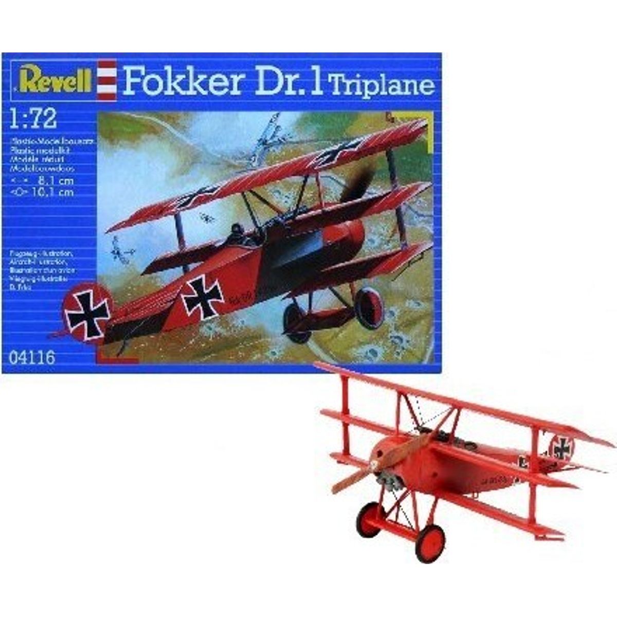 Revell - Fokker Dr.1 Triplane Fly Byggesæt - 1:72 - 04116