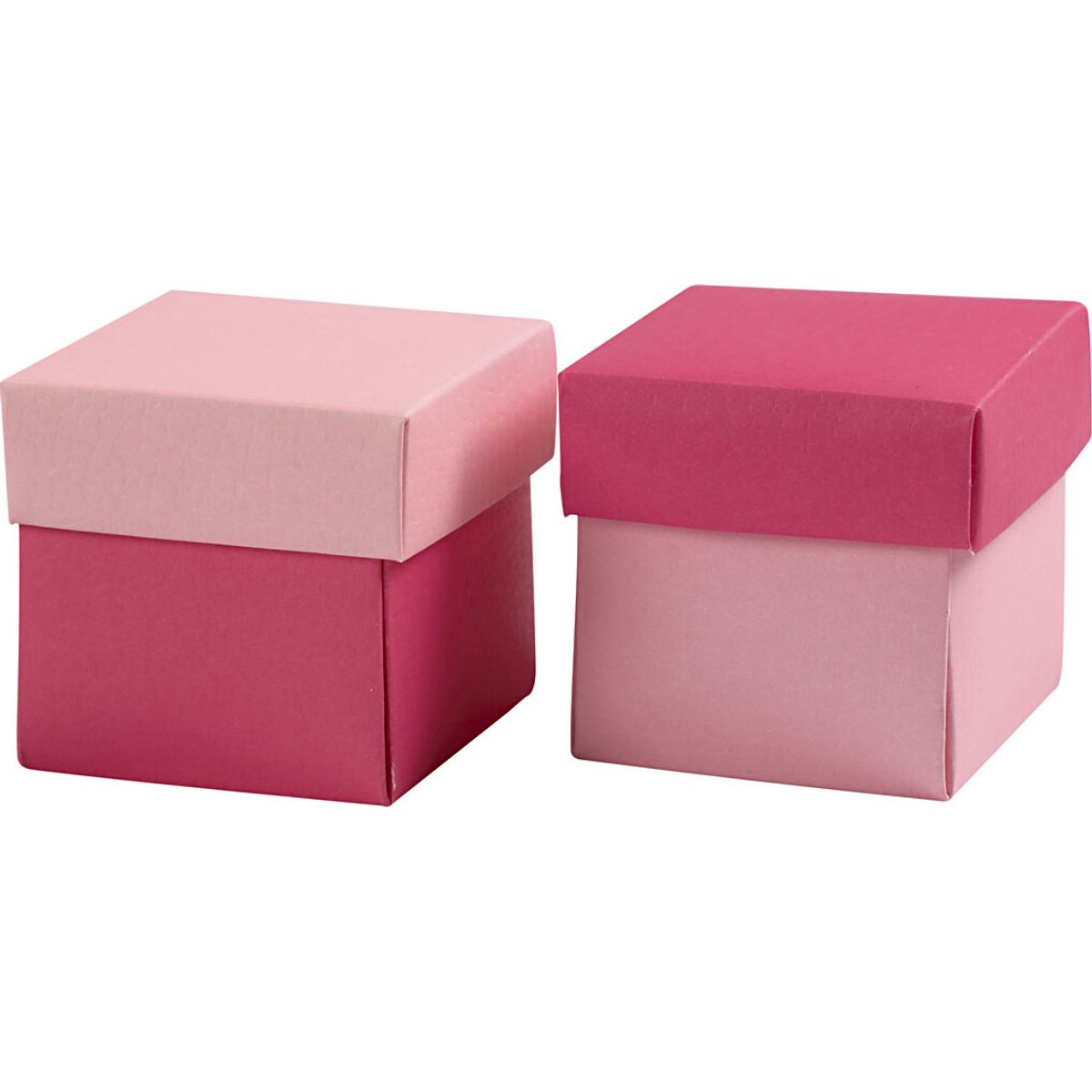 Fold-selv-æske - Str. 5,5x5,5 Cm - 250 G - Rosa/pink - 10 Stk.