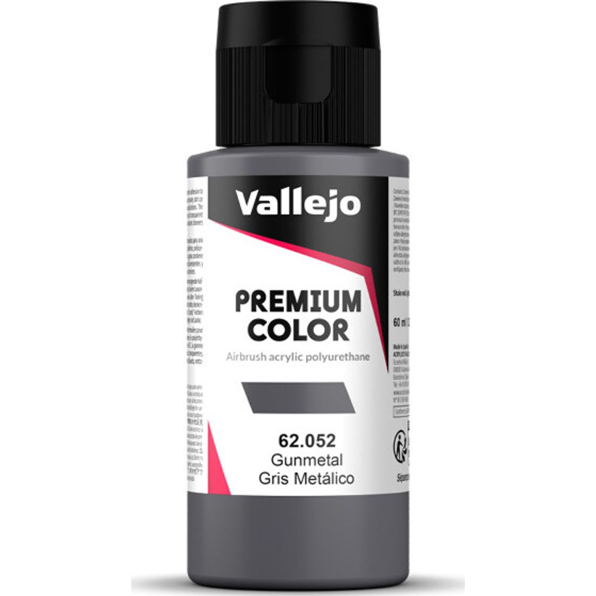 Vallejo - Premium Airbrush Maling - Gunmetal 60 Ml