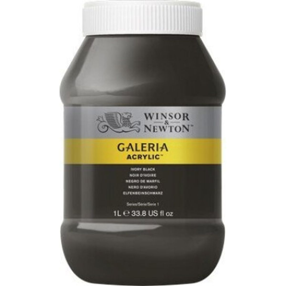 Winsor & Newton - Akrylmaling - Ivory Black 1000 Ml