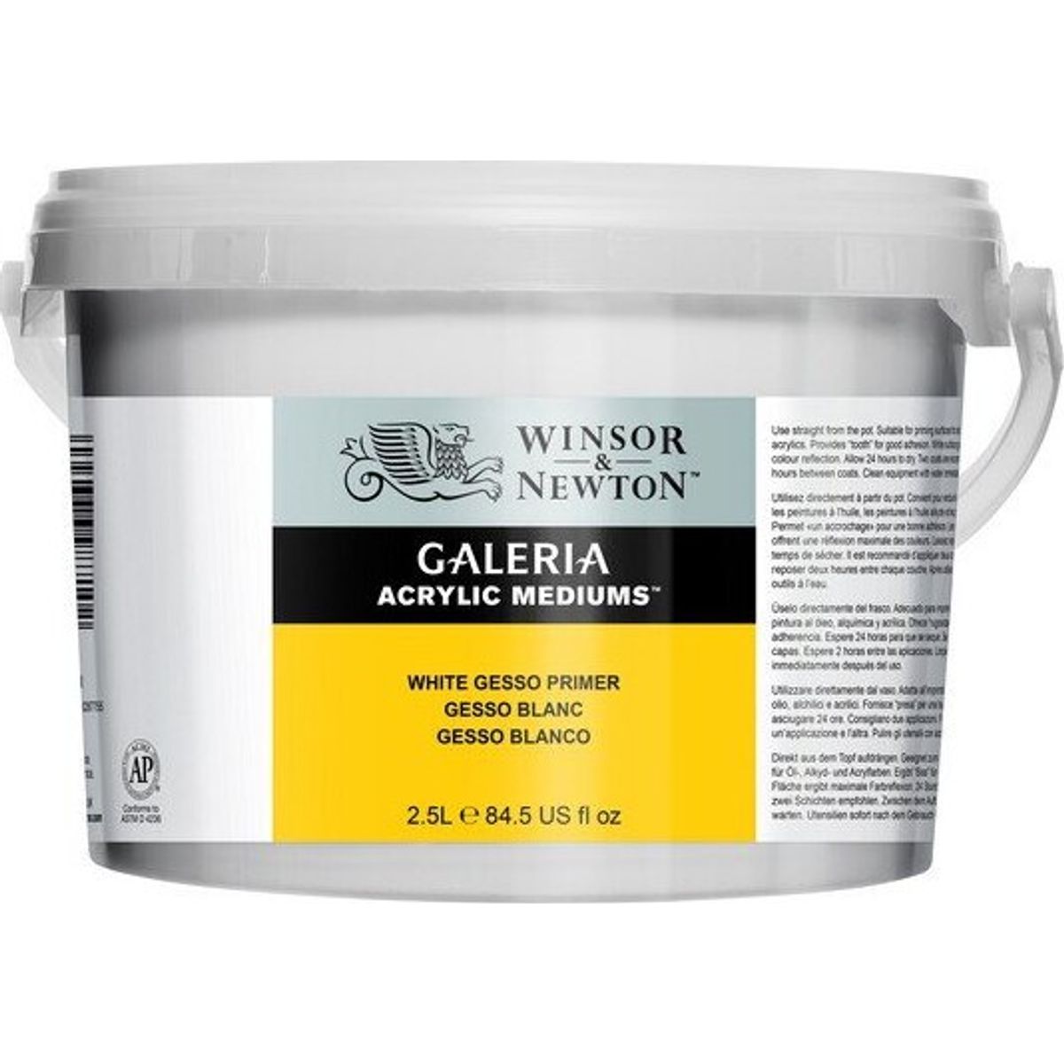 Winsor & Newton - Gesso Primer Akyrl Medium - Hvid 2,5 L