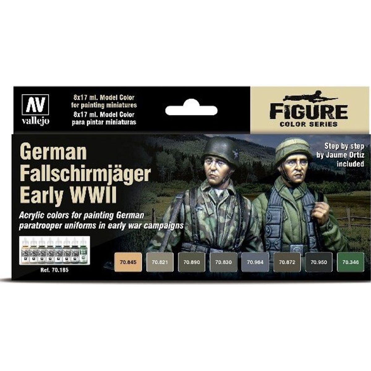 Vallejo - Model Color Maling Sæt - German Fallschirmjäger - 8x17 Ml