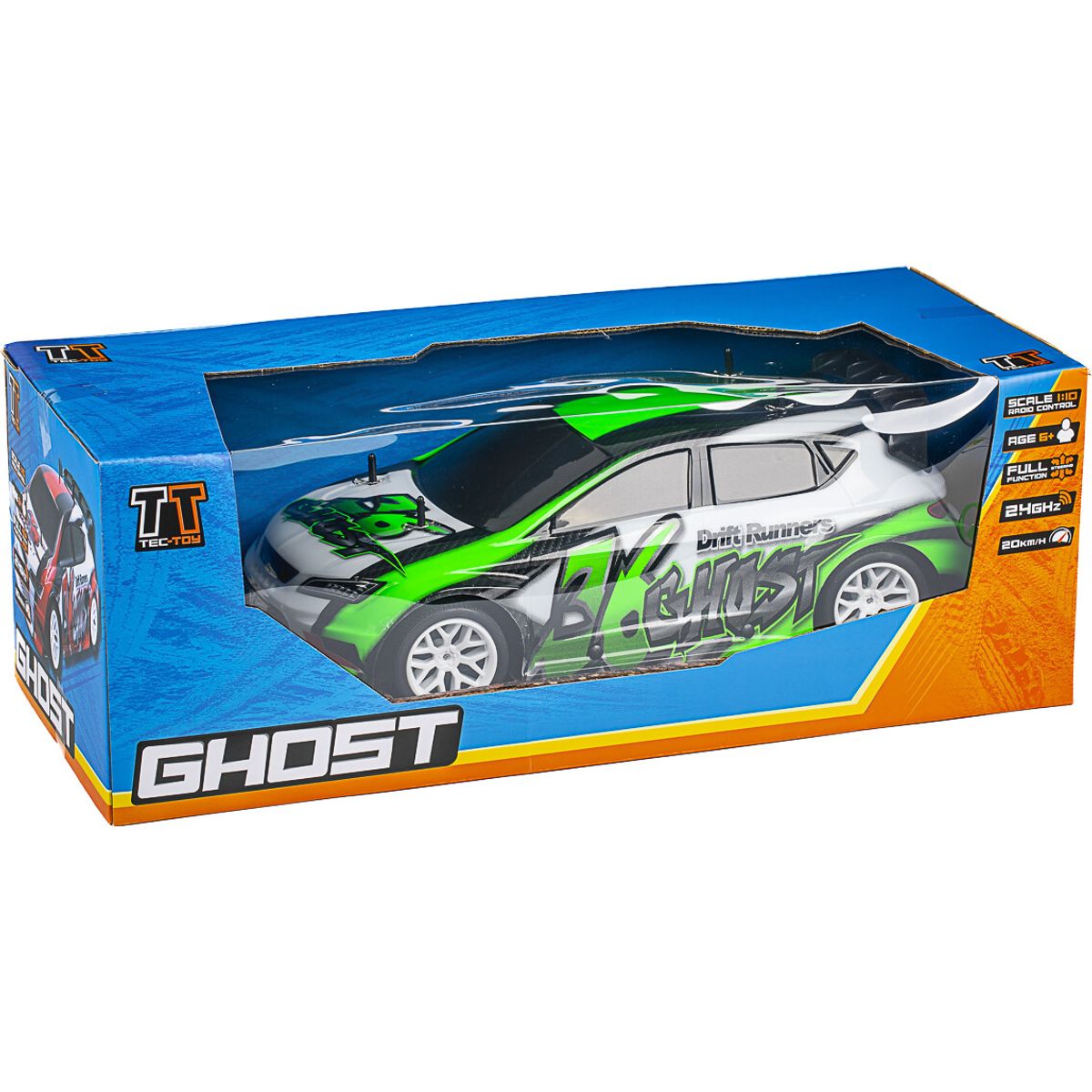 Ghost - Rc Fjernstyret Rallybil - 1:10 - 2,4 Ghz - Grøn