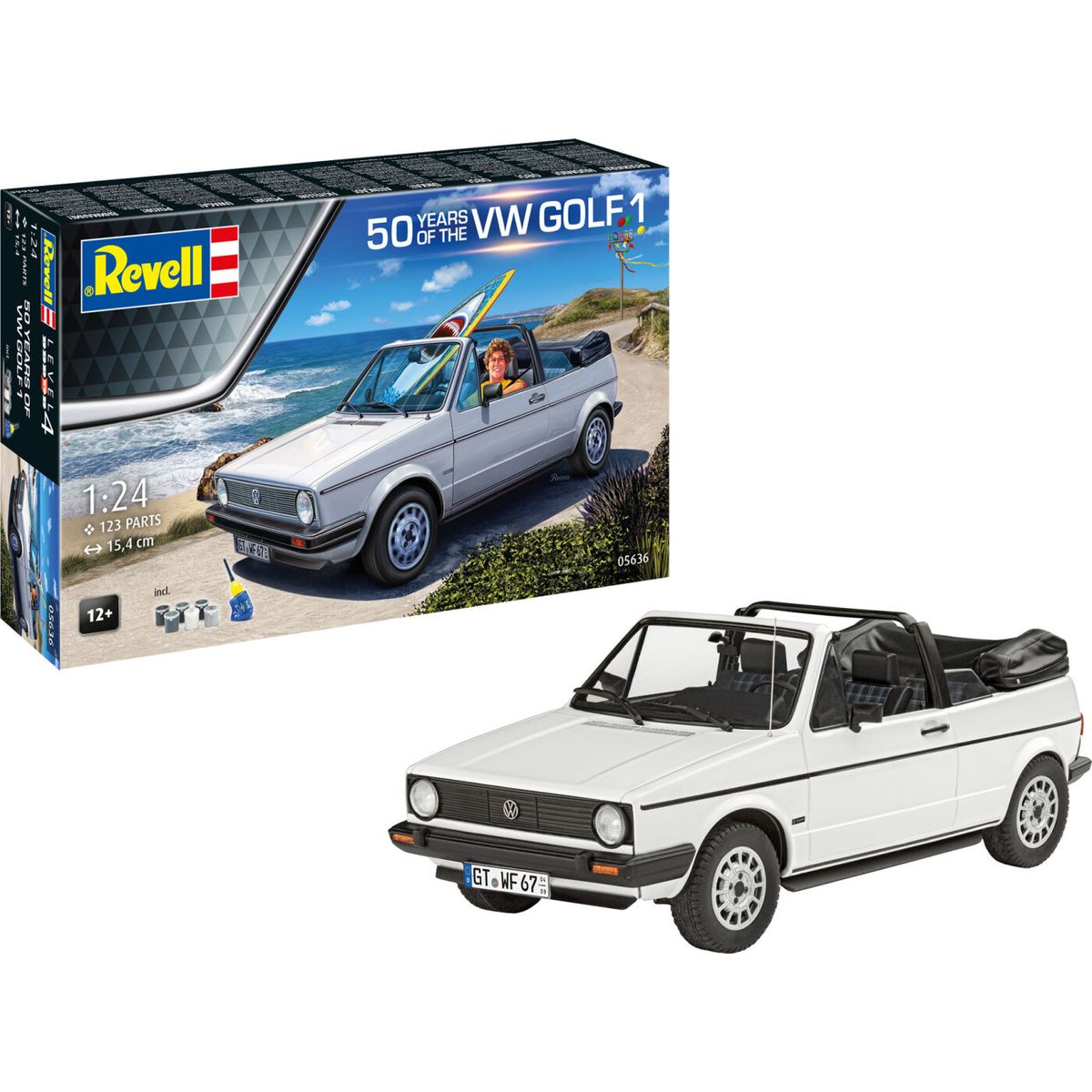 Revell - Vw Golf 1 Modelbil Byggesæt - 50 år - 1:24 - 05636