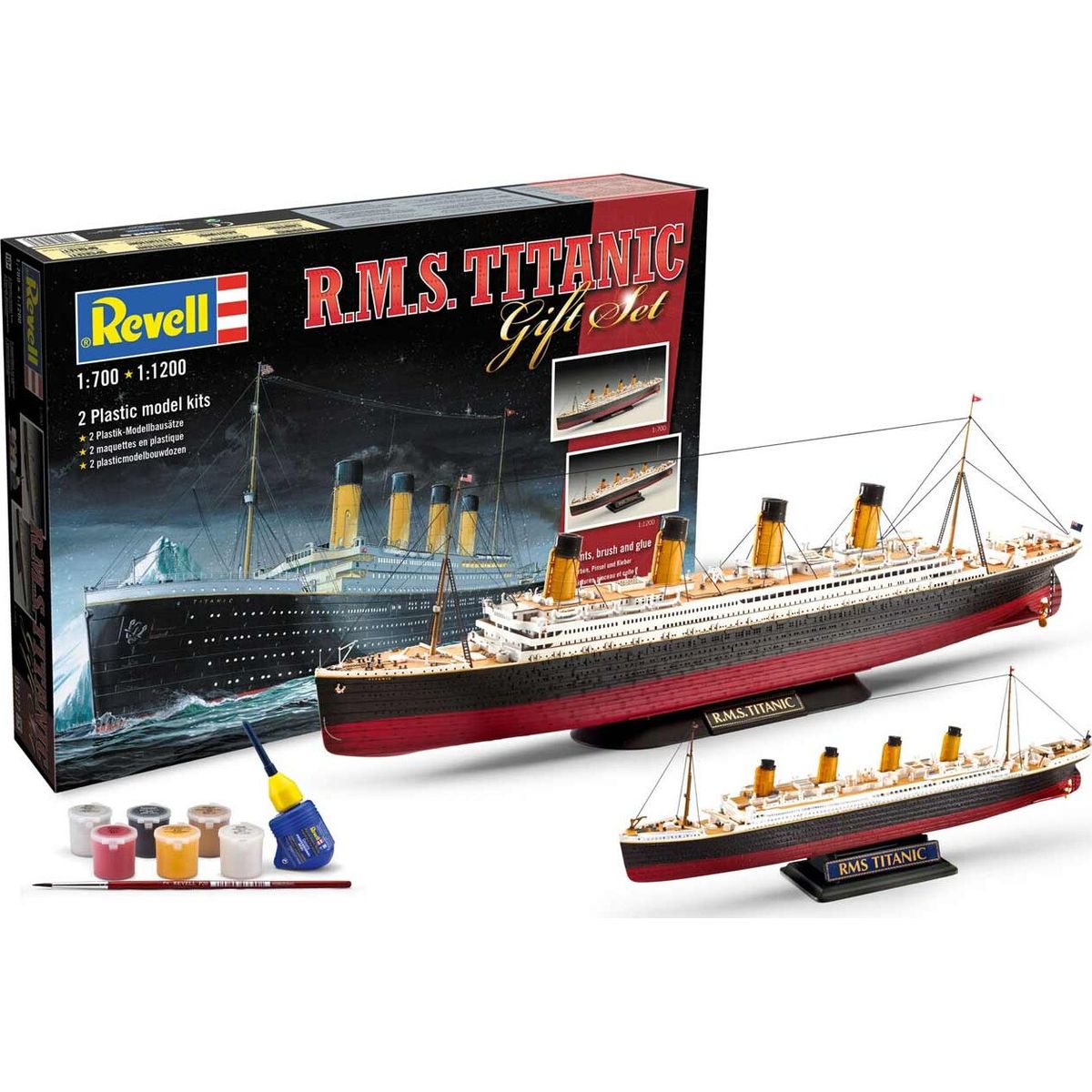 Revell - Rms Titanic Model Skib Byggesæt - 1:700 + 1:1200 - 2 Stk - 05727