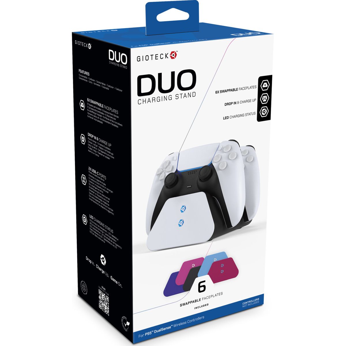 Ps5 Dualsense Ladestation Til 2 Controllere - Duo - Gioteck