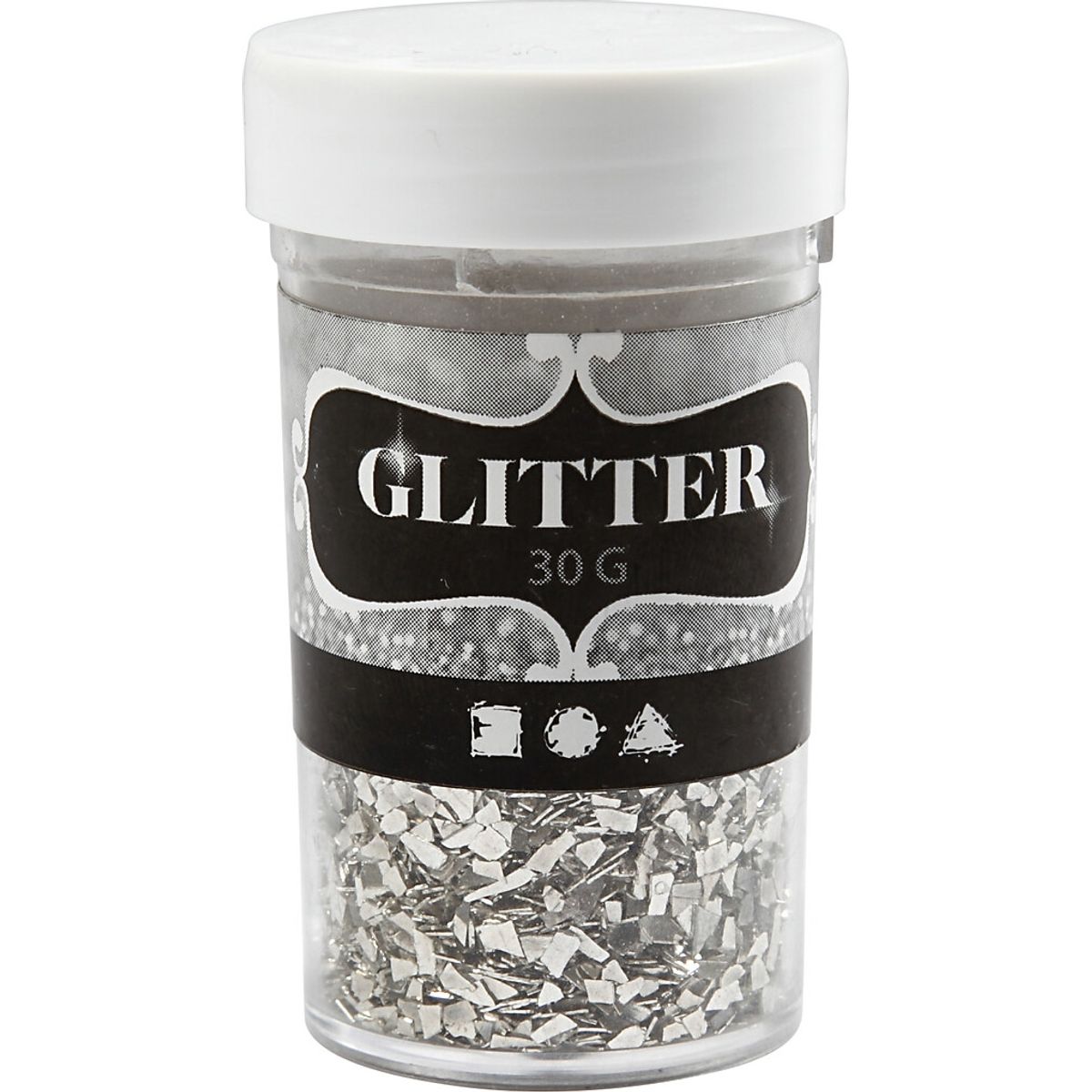 Glitter Drys - Str. 1-3 Mm - Sølv - 30 G