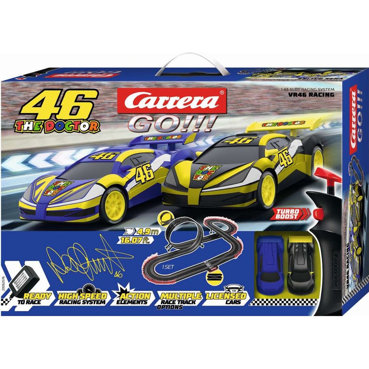 Carrera - Go - Racerbane Sæt - Vr46 Ultimate Racing - 1:43 - 62576