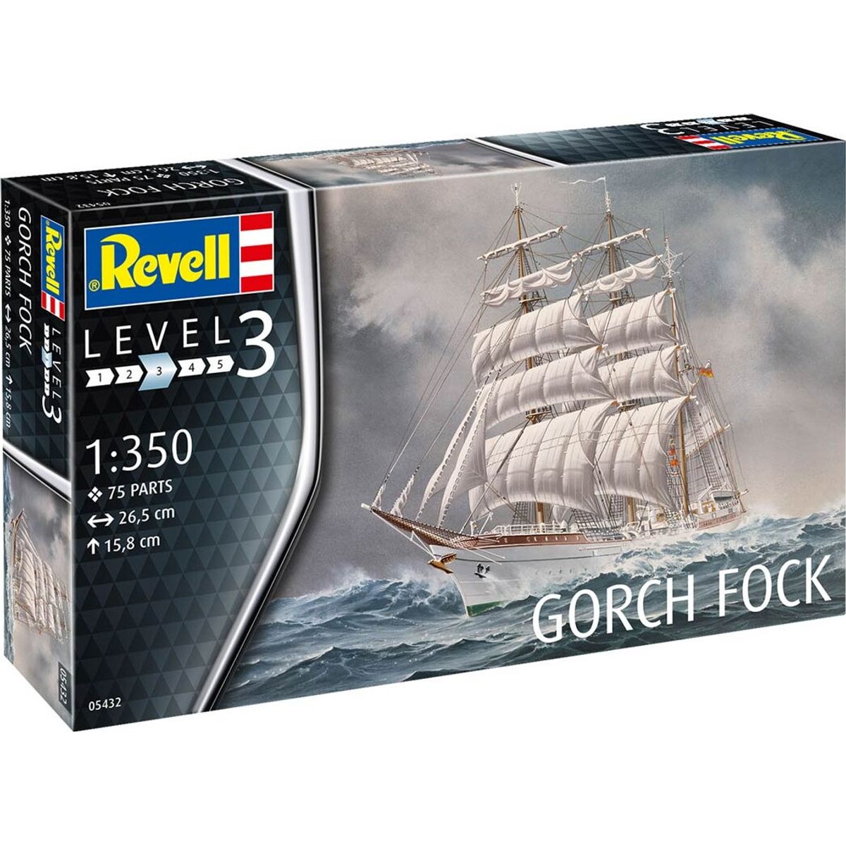 Revell - Gorch Fock Skib Byggesæt - 1:350 - Level 3 - 05432