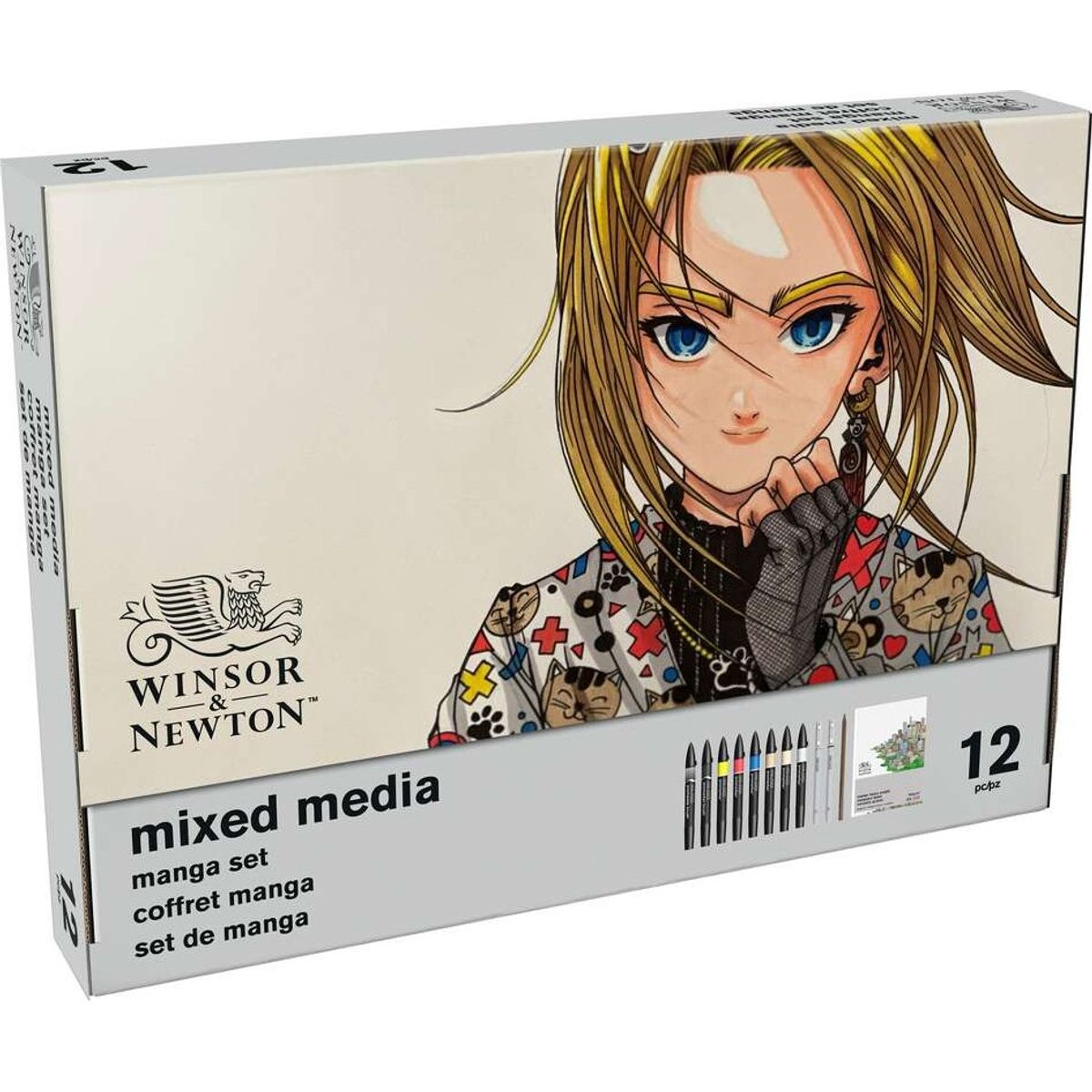 Winsor & Newton - Mixed Media Manga Malesæt - 12 Dele