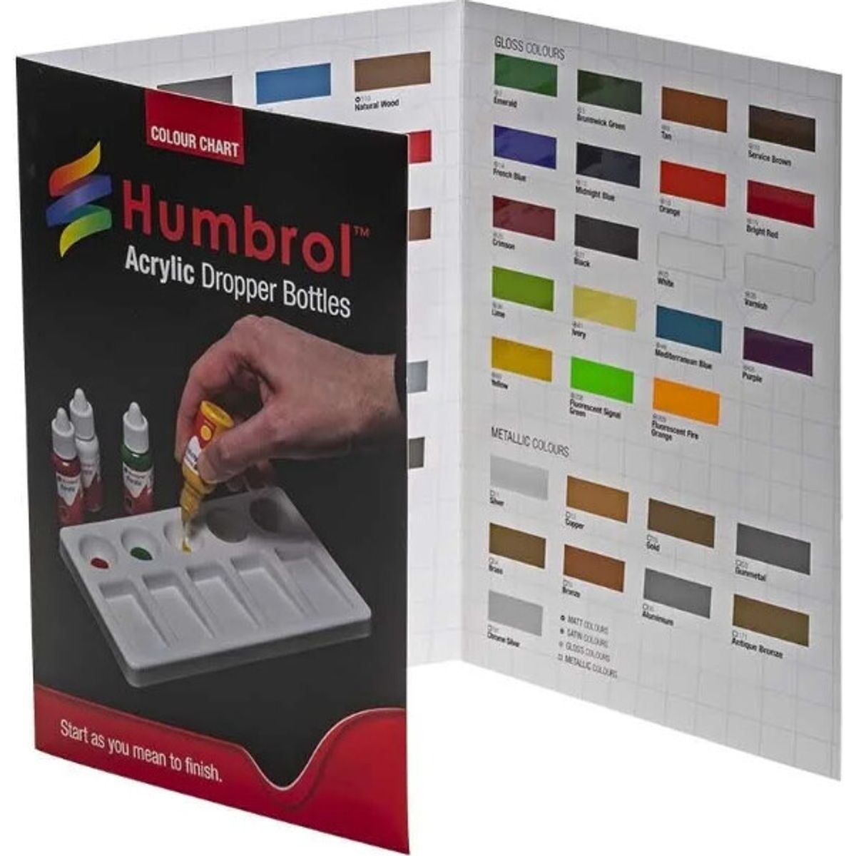 Humbrol - Akryl Maling Farvekort - Acrylic Colour Chart