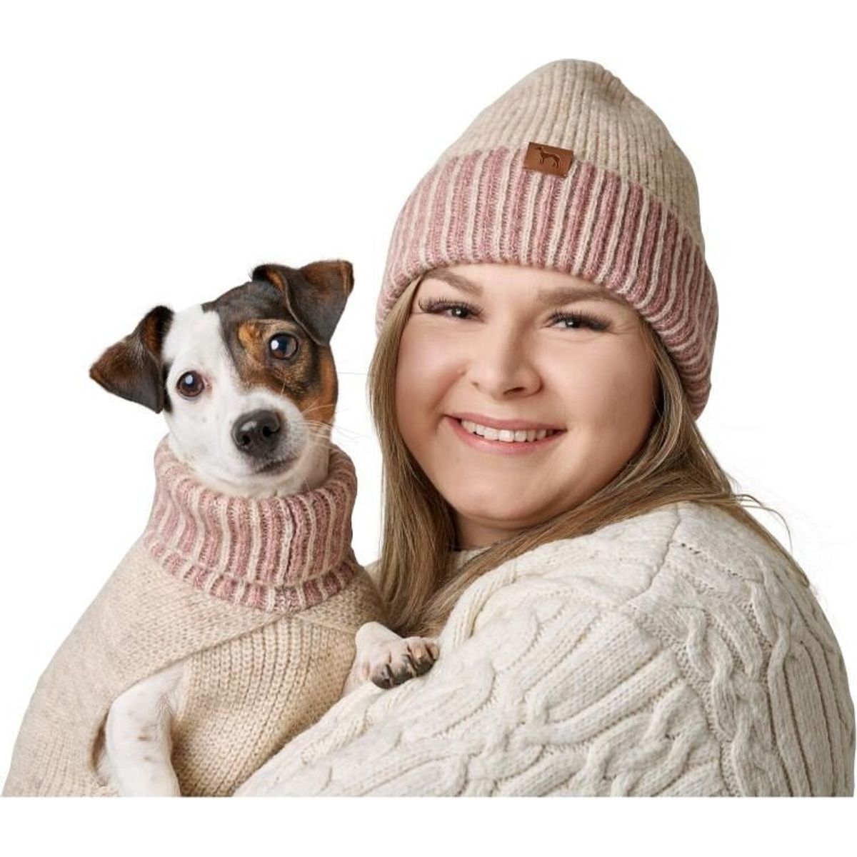 Hunter - Hundepullover Odense 25 + Hat, Creme/rosa