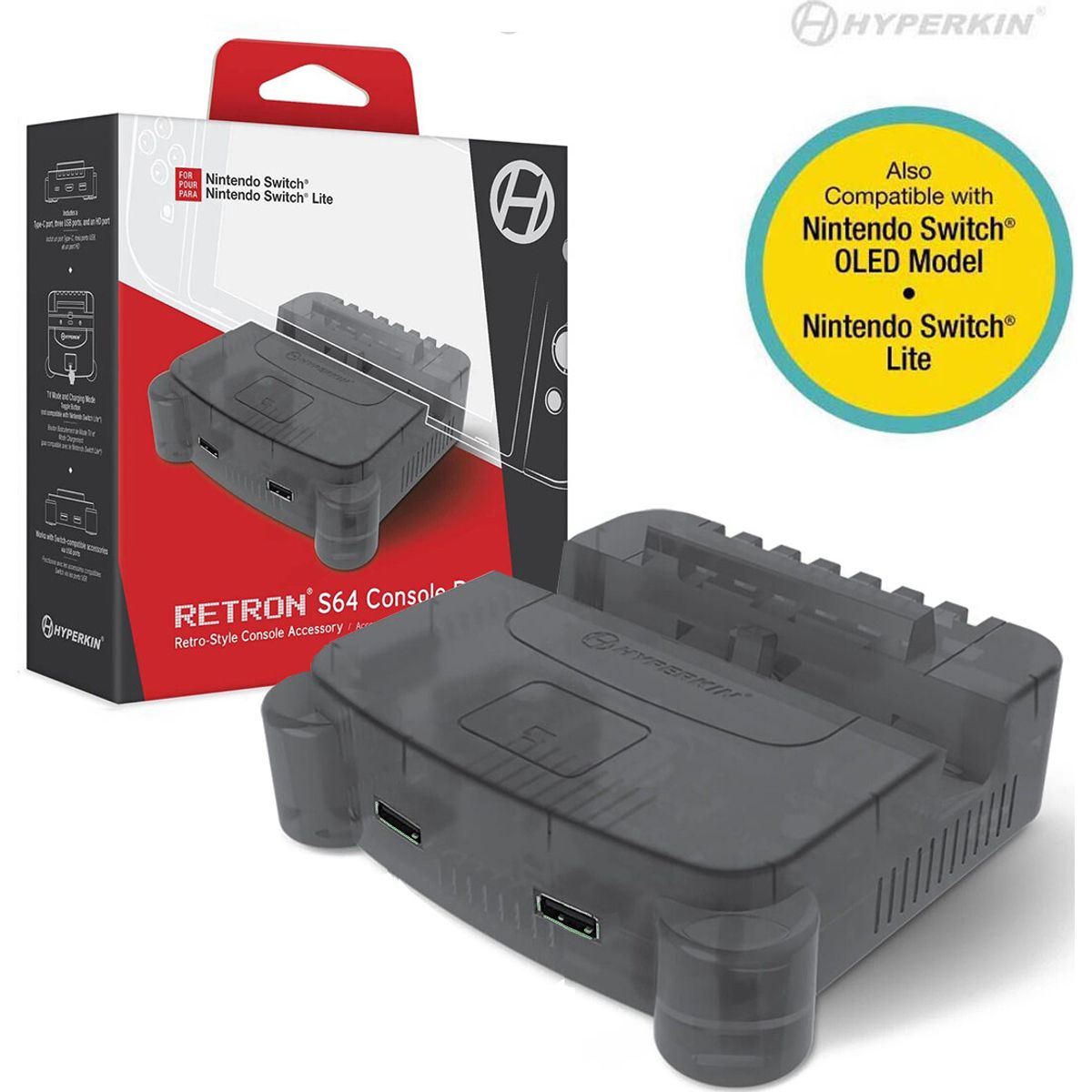 Hyperkin Retron S64 Console Dock- Switch (smoke Gray)