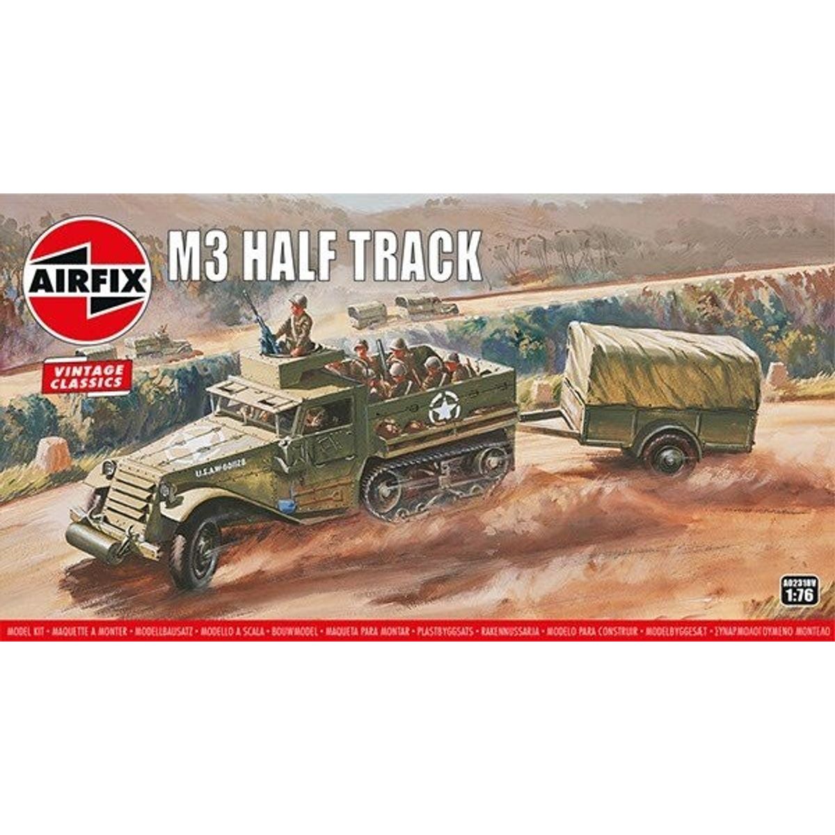 Airfix - M3 Half Track Byggesæt - Vintage Classics - 1:76 - A02318v