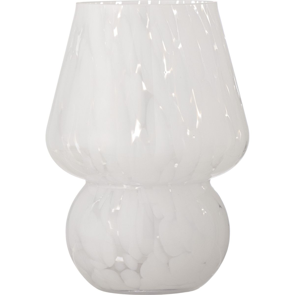 Bloomingville - Halim Vase - Hvid - Glas - H 18,5 Cm