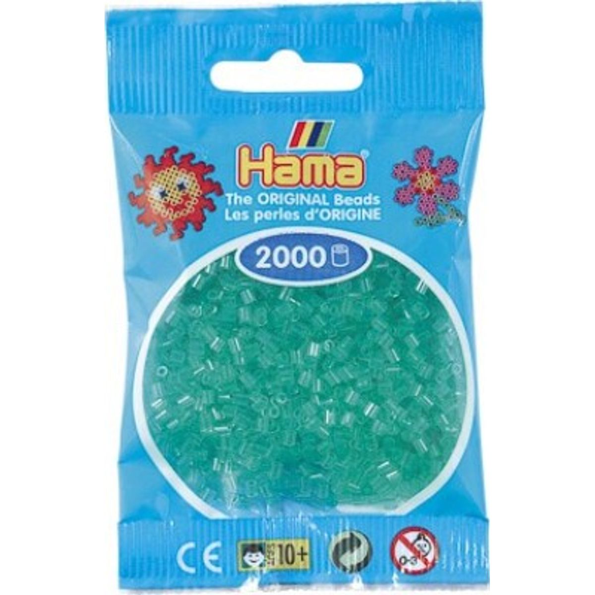 Hama Mini Perler - Transparent Grøn - 2.000 Stk. - 501-16