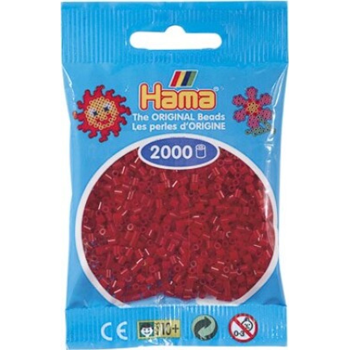 Hama Mini Perler - Mørkerød - 2.000 Stk. - 501-22