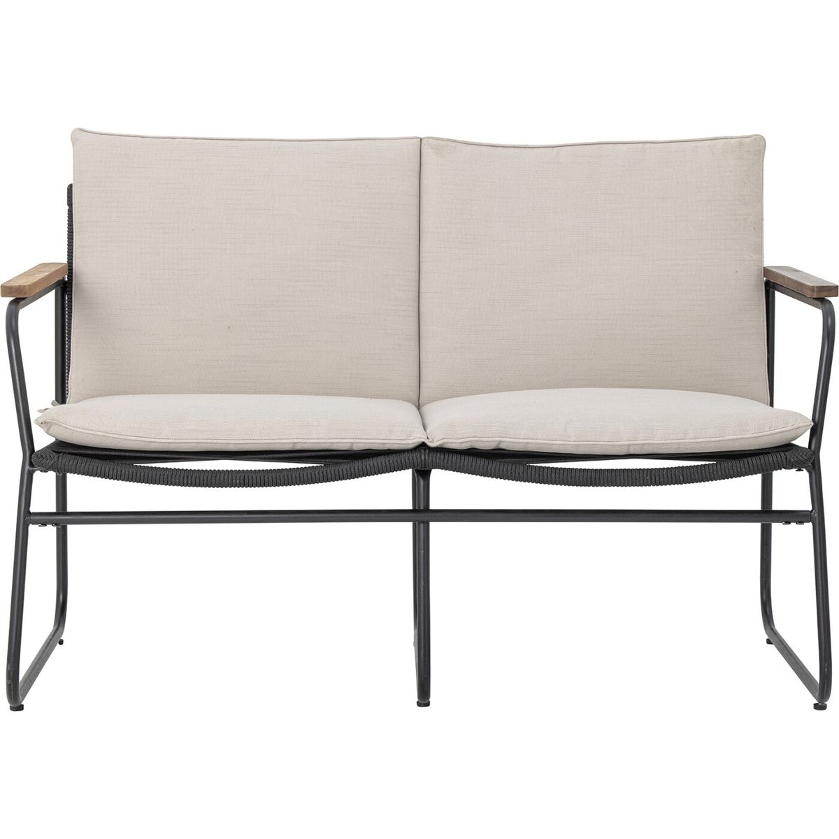 Bloomingville - Hampton Sofa - Sort - Metal - Havesofa - 2 Pers