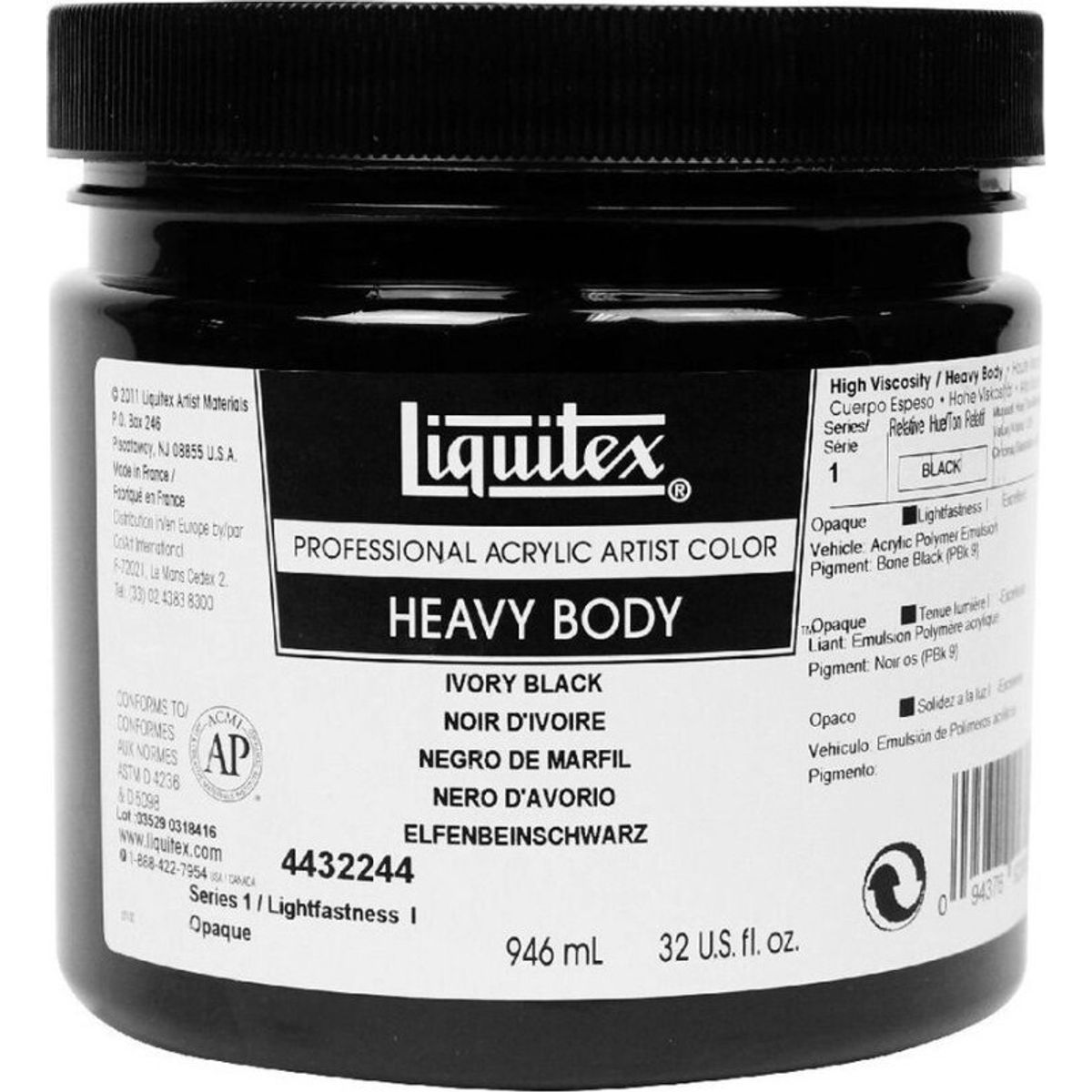 Liquitex - Akrylmaling - Heavy Body - Ivory Black 946