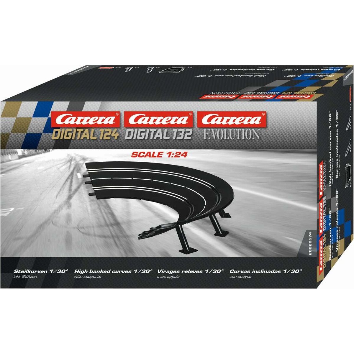 Carrera - High Banked Curve 1/30° - Digital 132 - Digital 124 - Evolution - 6 Stk - 1:24 - 20574