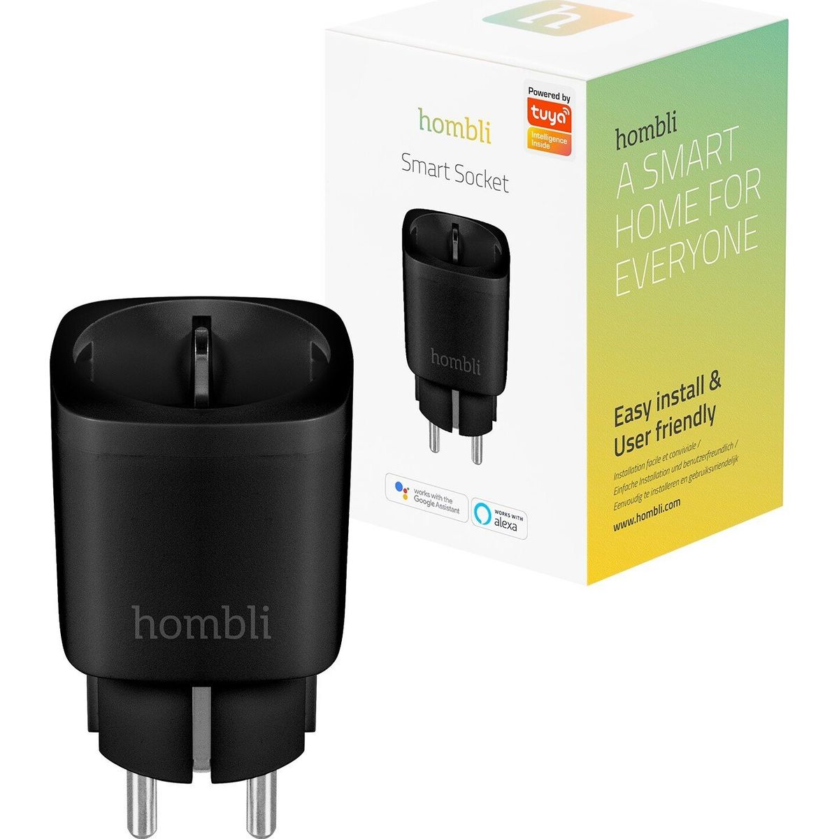 Hombli - Smart Socket - Eu - Wifi Stikkontakt - Sort