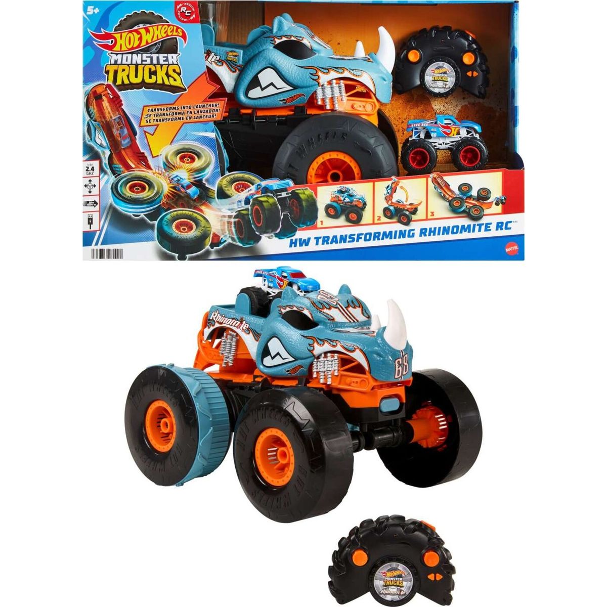 Hot Wheels - Rc Monster Trucks - Hw Transforming Rhinomite