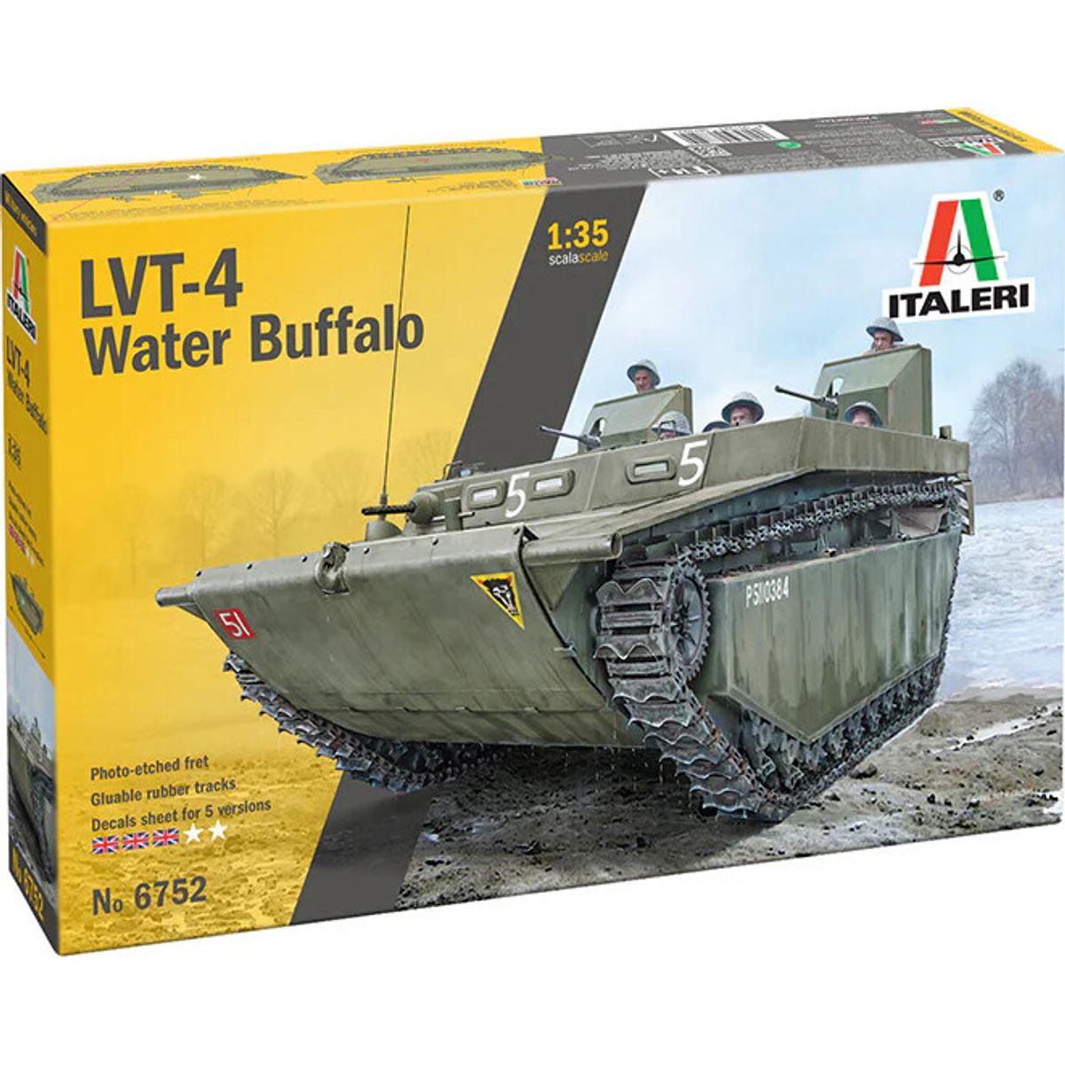 Italeri - Lvt-4 Water Buffalo Model Tank Byggesæt - 1:35 - 6752s