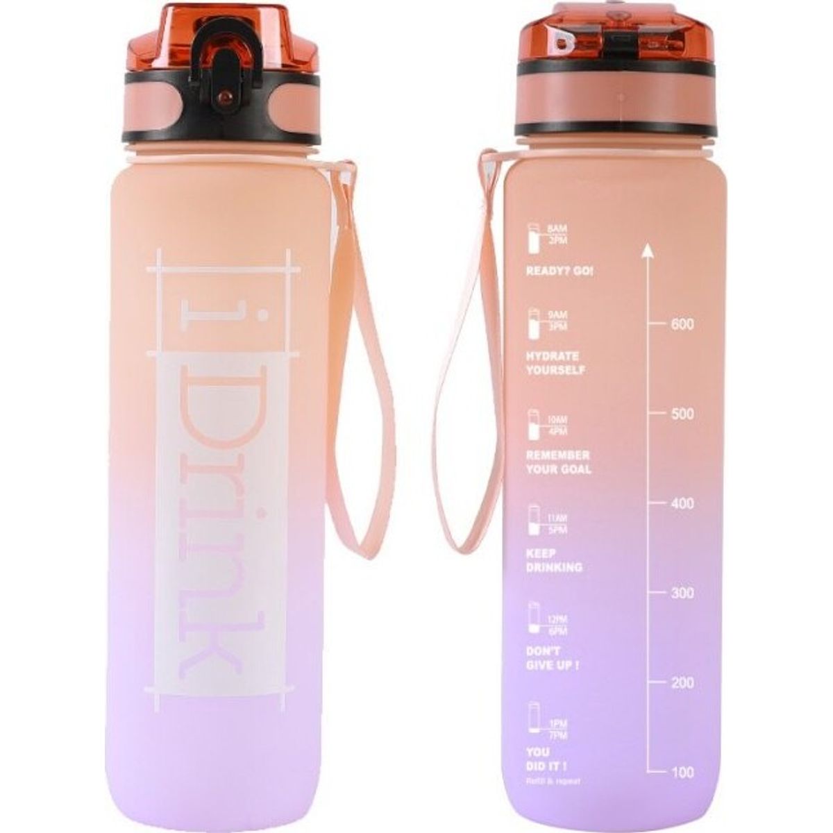 I-drink - Tritan Bottle - 1000 Ml. Orange And Lilac