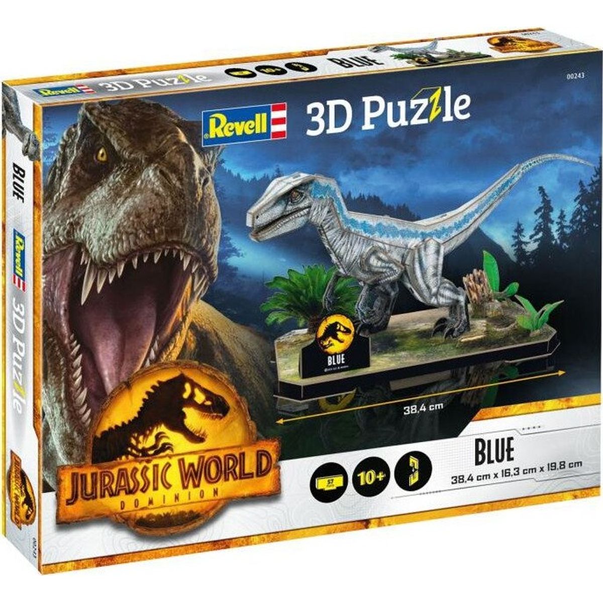 Revell 3d Puzzle - Jurassic World - Blue - 57 Brikker - 38 Cm