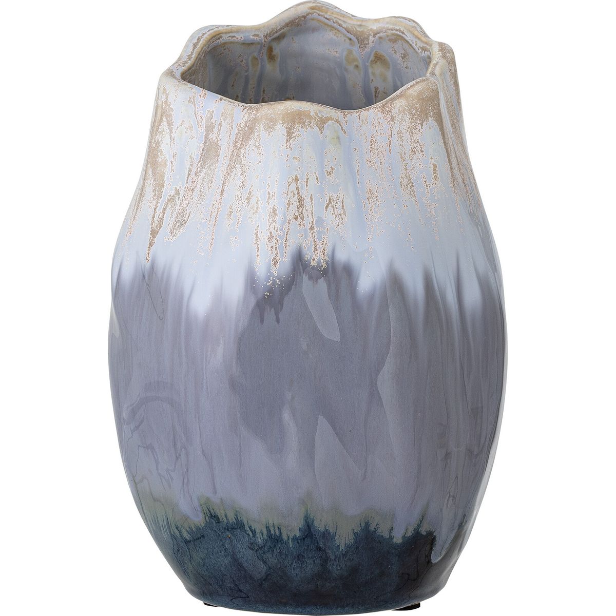 Bloomingville - Jace Deko Vase - Blå - Keramik - H 24 Cm