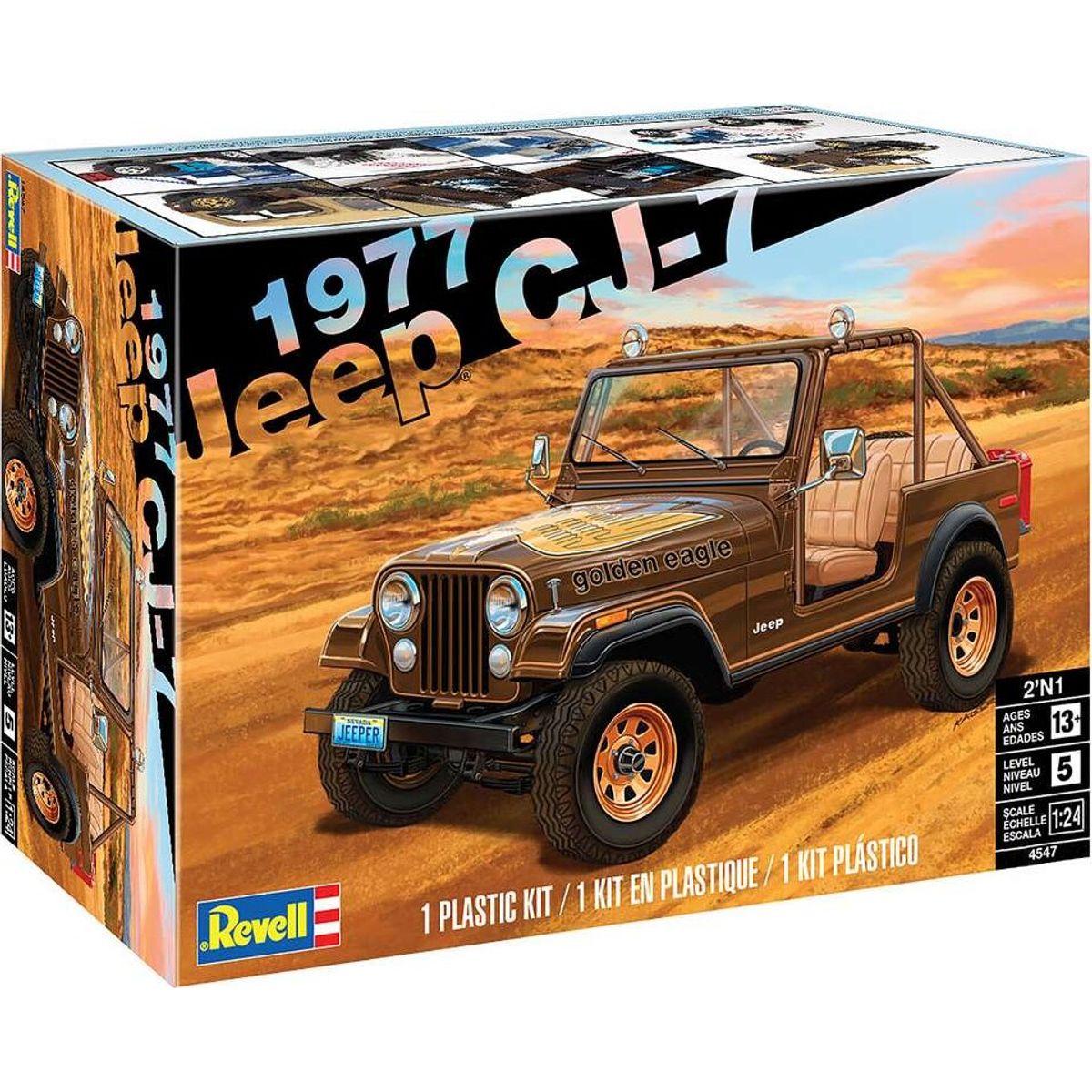 Revell - 1977 Jeep Cj-7 Modelbil Byggesæt - 1:24 - 14547