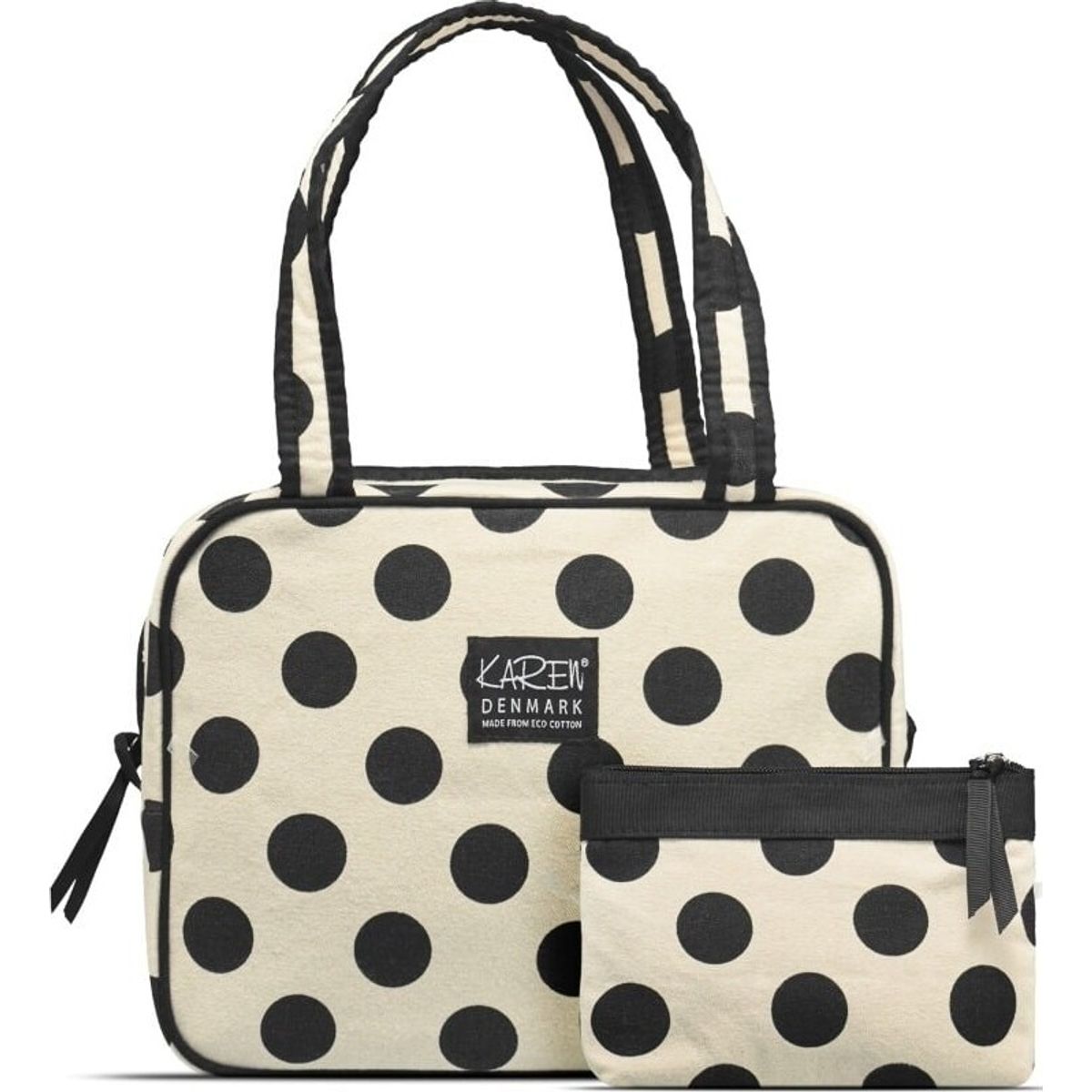 Karen - Toilettaske Sæt - Bright Dots - 2 Stk Cosmetic Bag With Handle