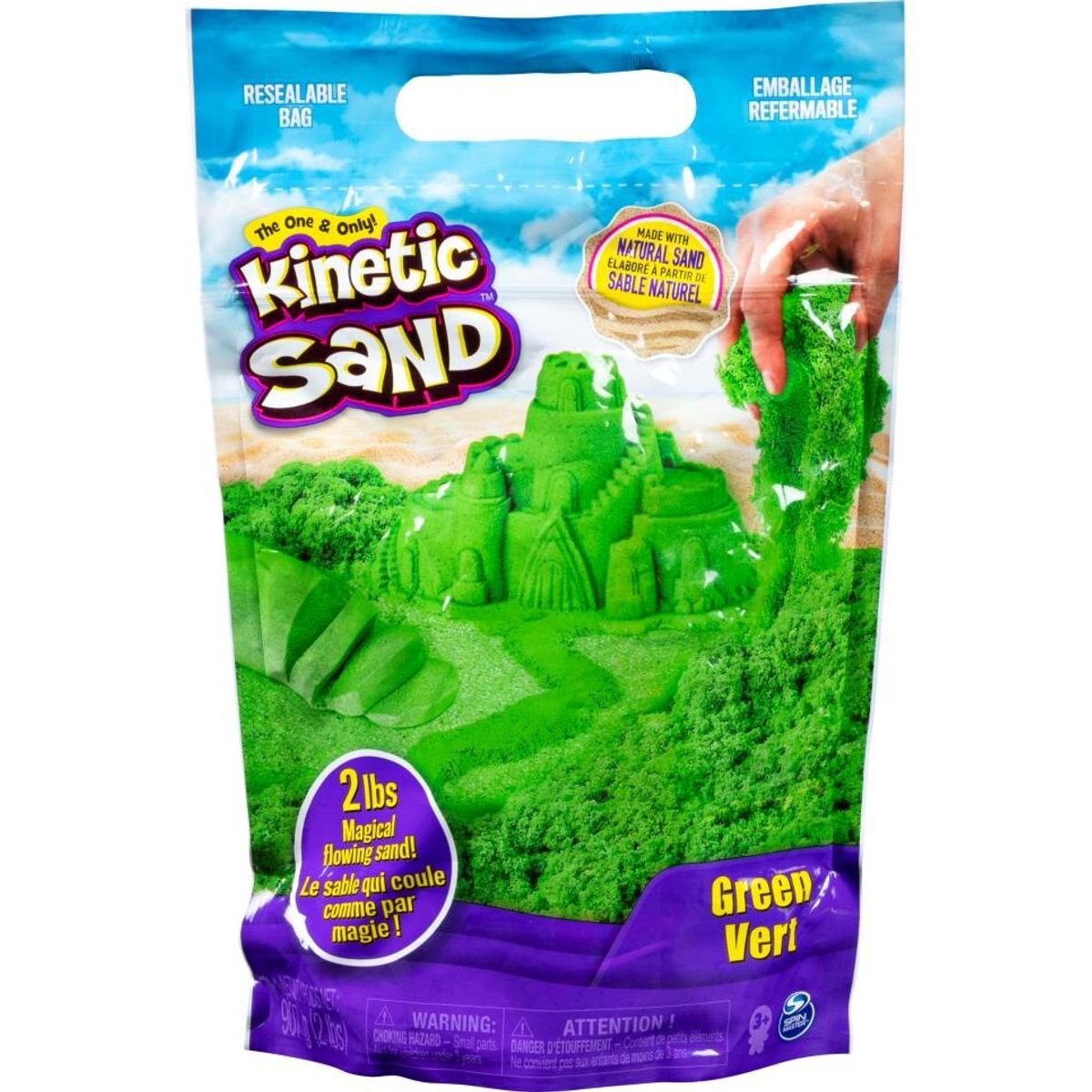 Kinetic Sand - Farve Pose Med Kinetisk Sand - 900g - Grøn