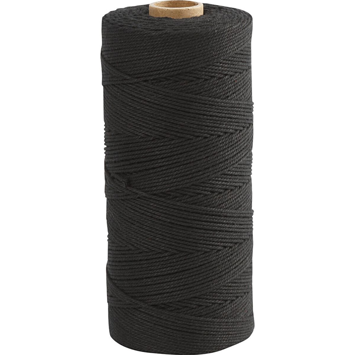 Knyttegarn - Tykkelse 1 Mm - L 315 M - Tynd Kvalitet 12/12 - Sort - 220 G