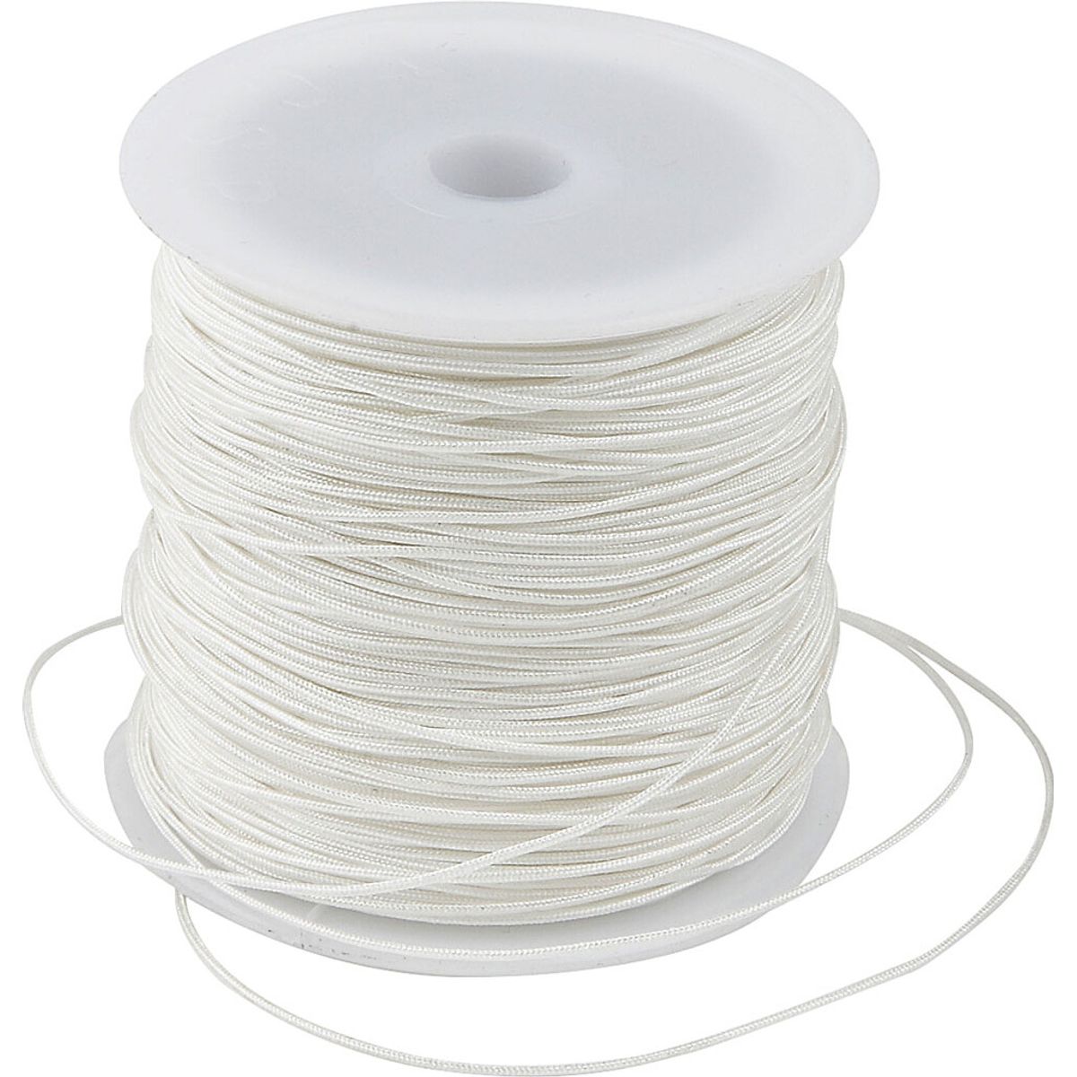 Knyttesnor - Tykkelse 1 Mm - Polyester - Hvid - 50 M