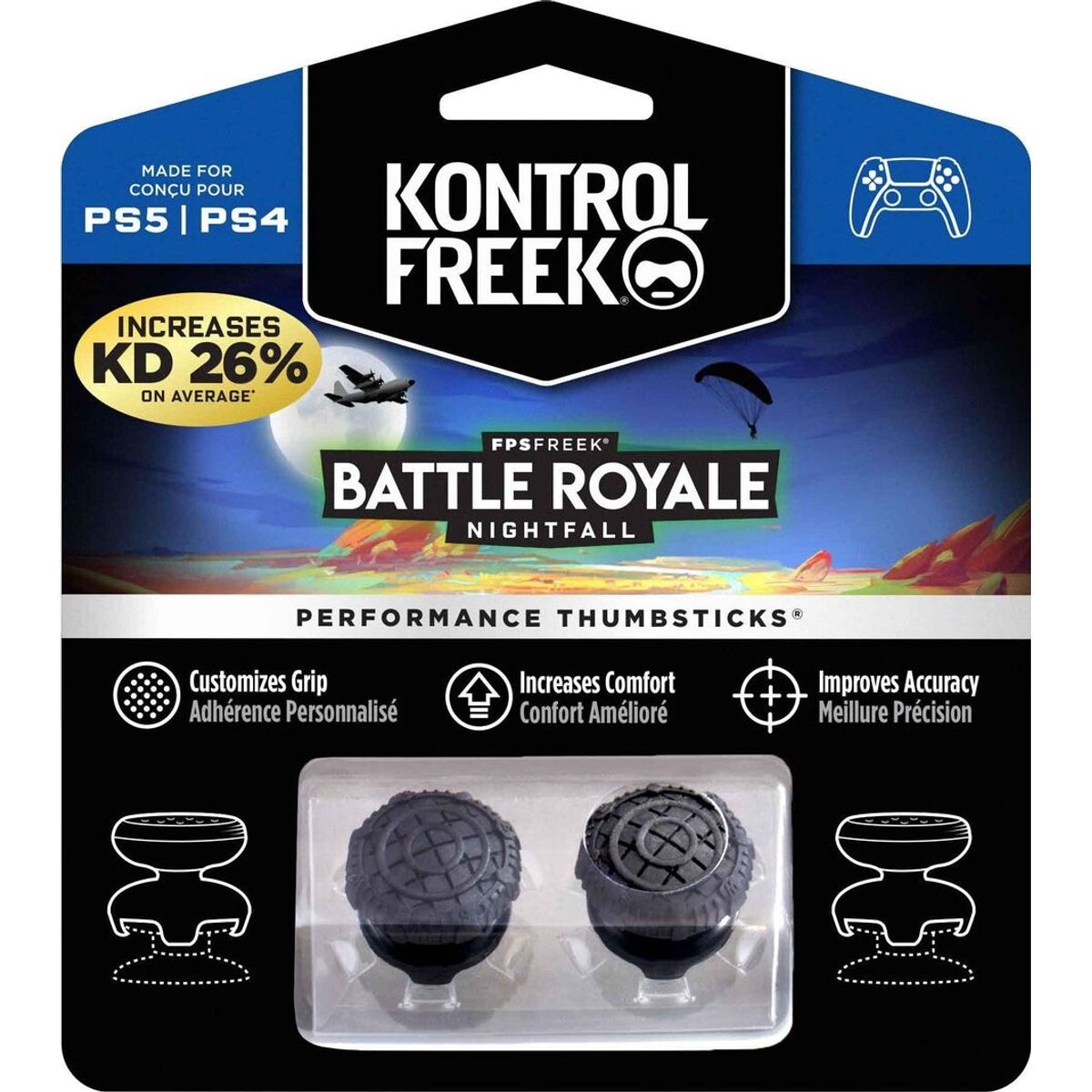 Kontrolfreek - Fps Freek Battle Royale Nightfall Thumbsticks Til Ps5 Og Ps4 - Sort