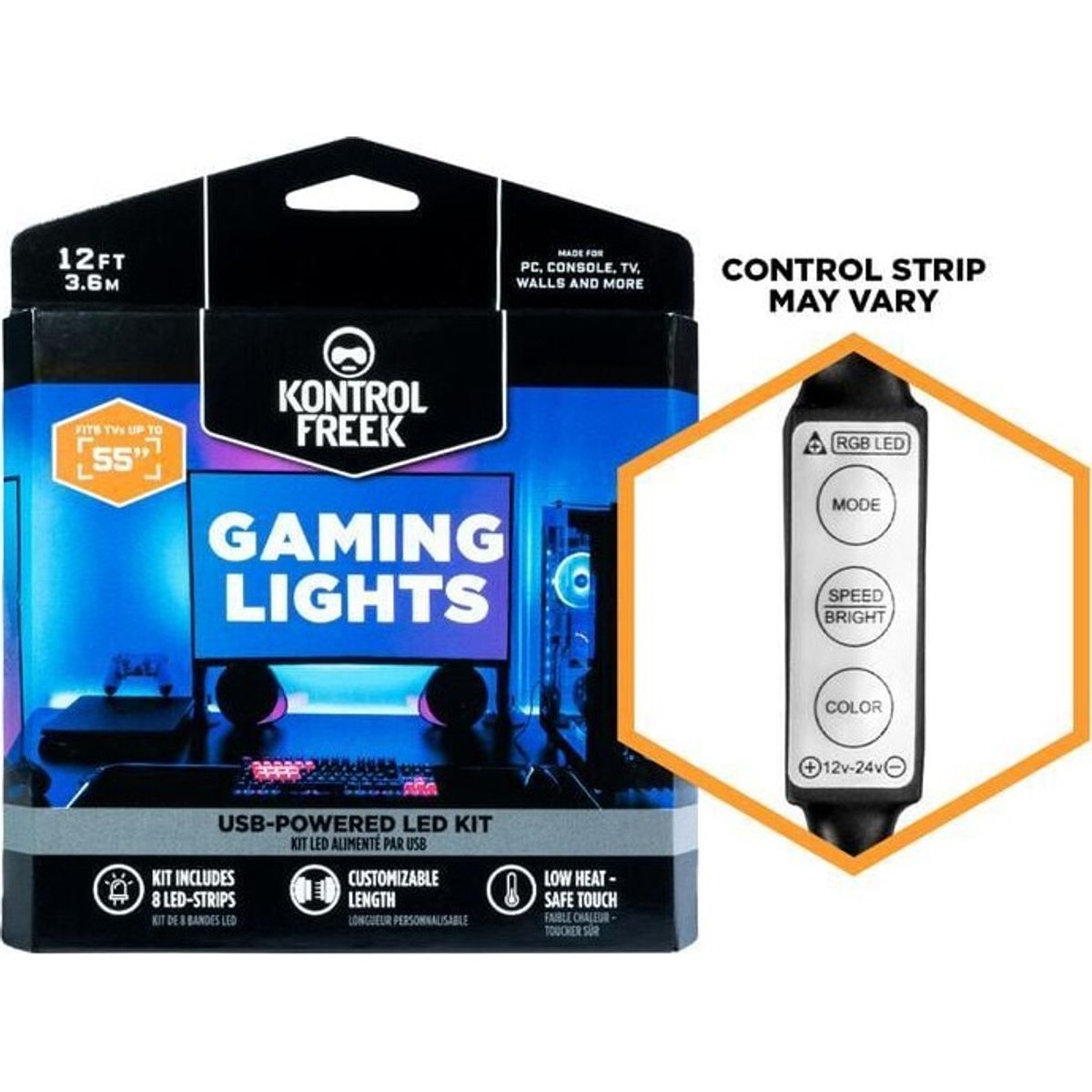 Kontrolfreek - Gaming Lights Led Strip Lights - Til Pc, Konsol, Tv Og Væg