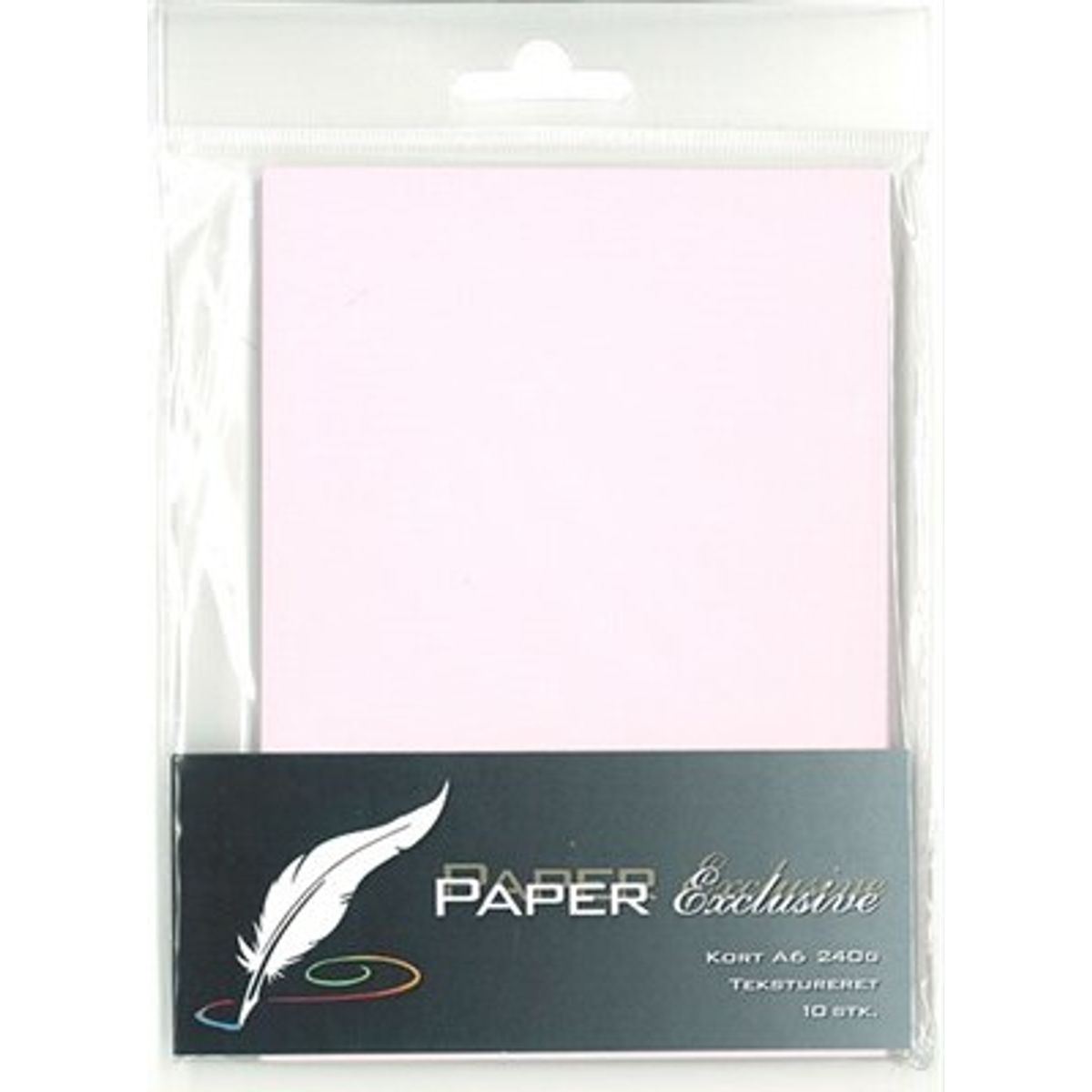 Paper Exclusive - Kort - A6 - 240g - Rosa Tekstureret - 10 Stk.