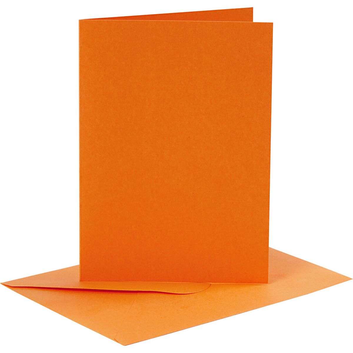 Kort Og Kuverter - 10,5x15 Cm - 11,5x16,5 Cm - Orange - 6 Sæt