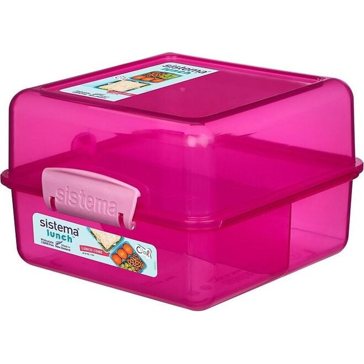 Sistema - Lunch Cube Madkasse - 1,4 L - Pink