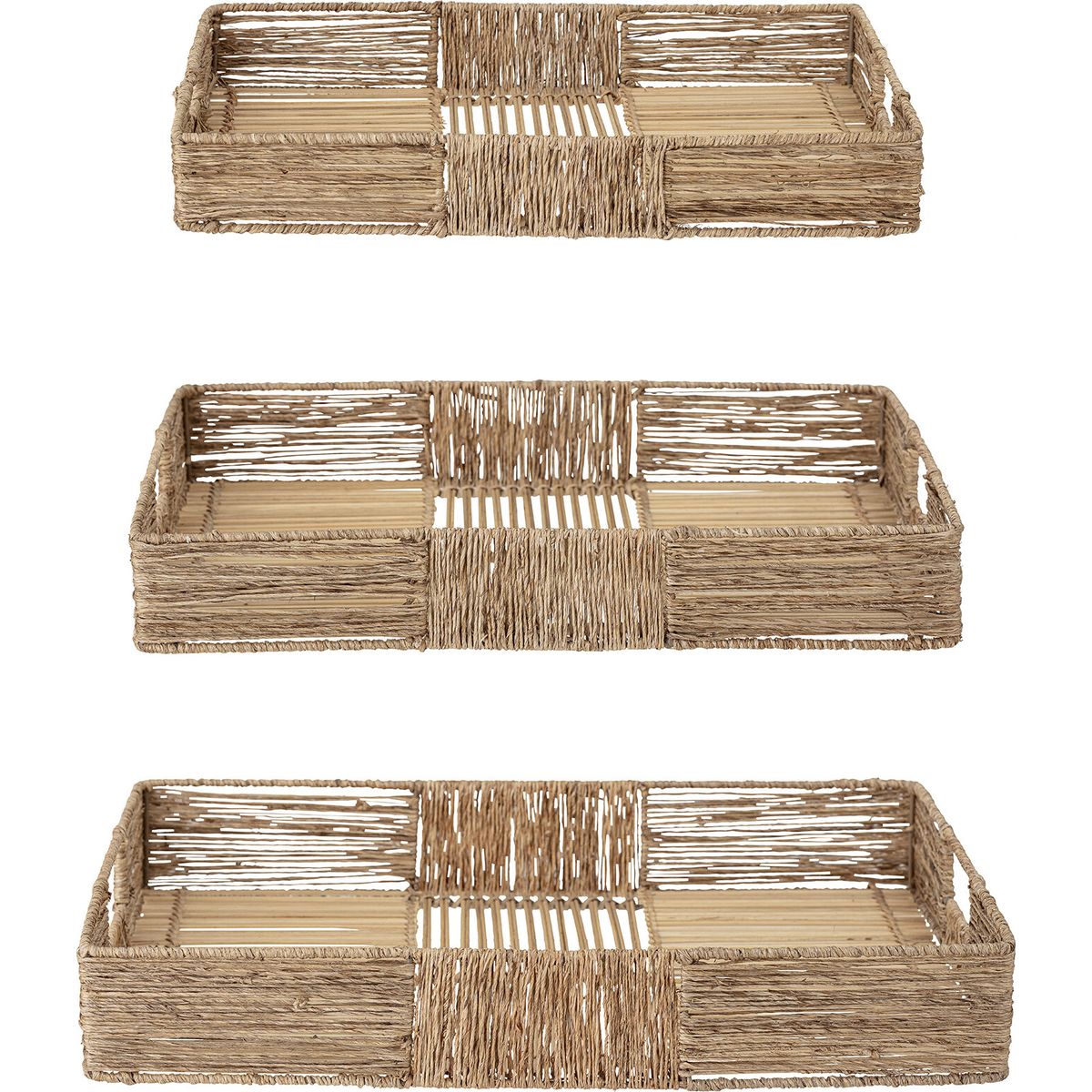 Bloomingville - Lecia Serveringsbakke - Natur - Jute - Flet - 3 Stk