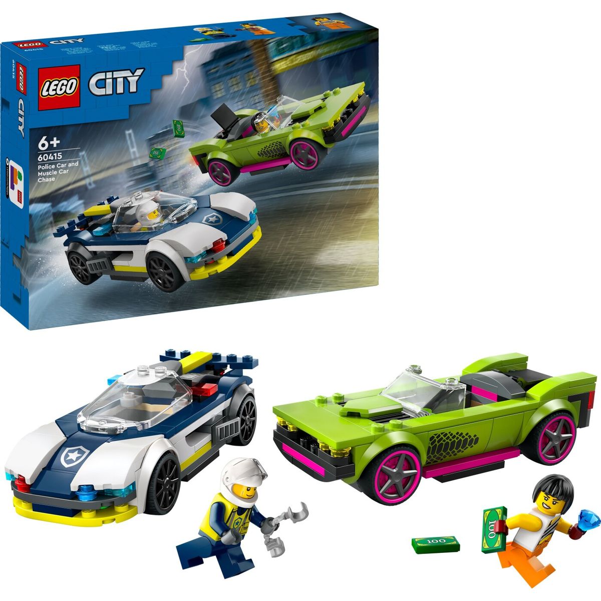 Lego City - Biljagt Med Politi Og Muskelbil - 60415