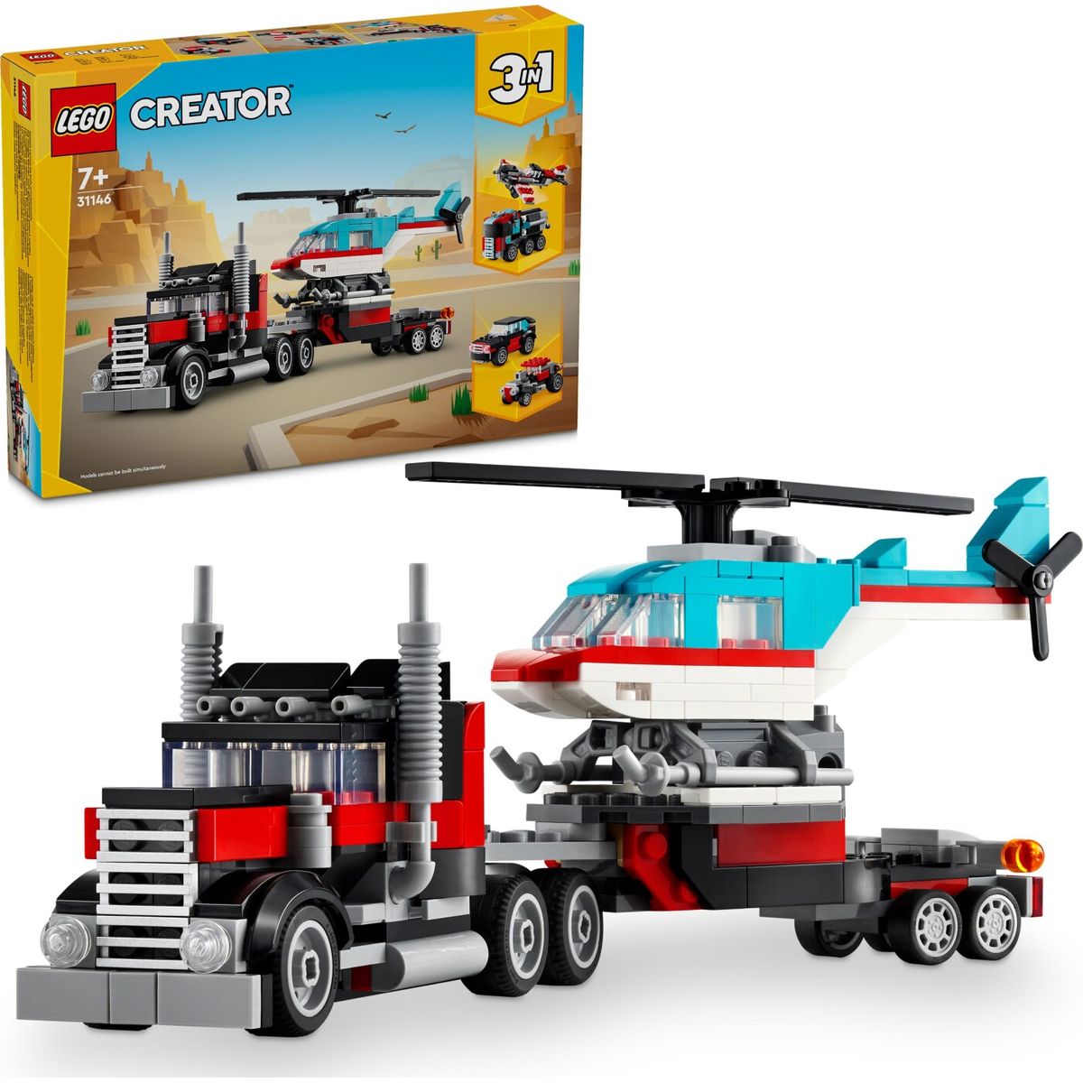 Lego Creator 3-in-1 - Blokvogn Med Helikopter - 31146