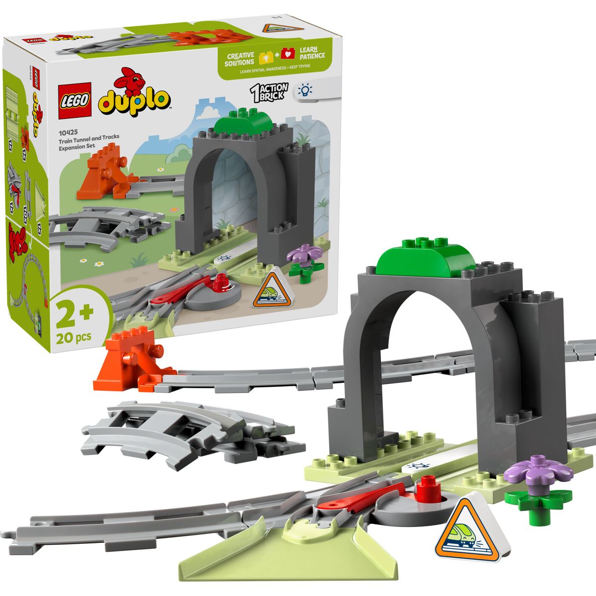 Lego Duplo - Togtunnel Og Spor - Udvidelsessæt - 10425