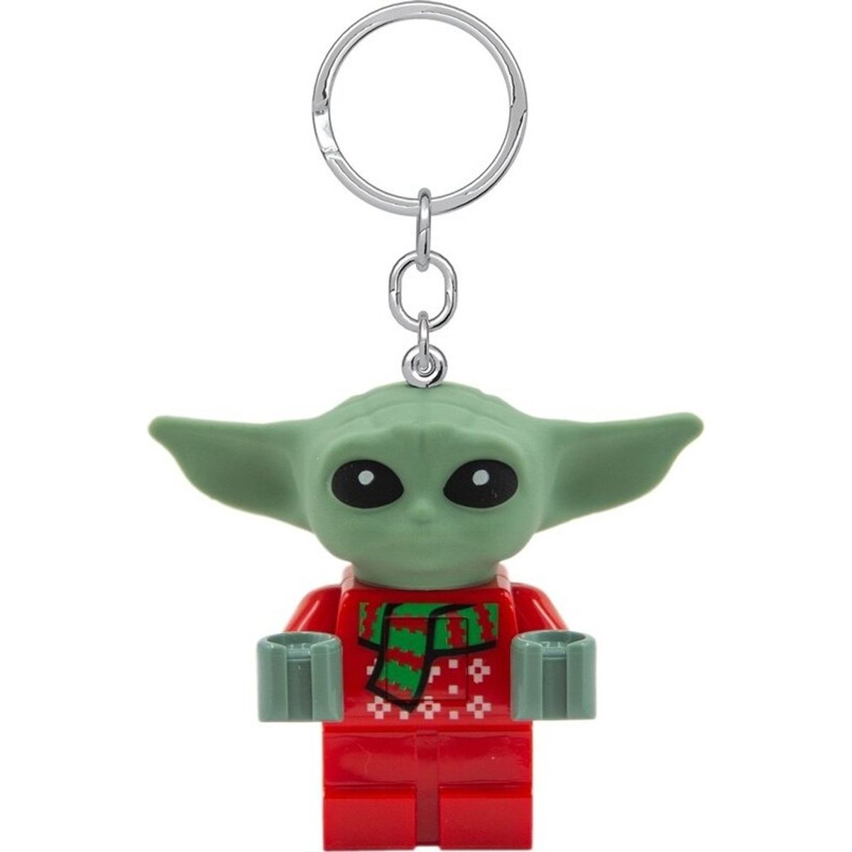 Lego Star Wars - Nøglering Med Lys - Baby Yoda Med Sweater