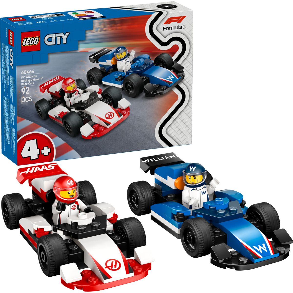 Lego - Lego City - F1 Williams Racing Og Haas F1 Racerbiler (60464)