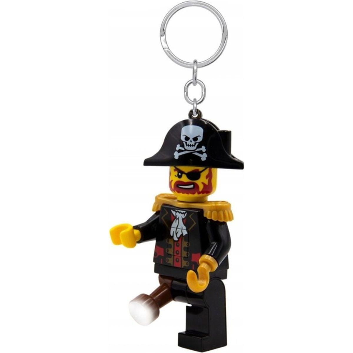 Lego - Nøglering Med Lys - Ledlite - Captain Brickbeard - 7 Cm